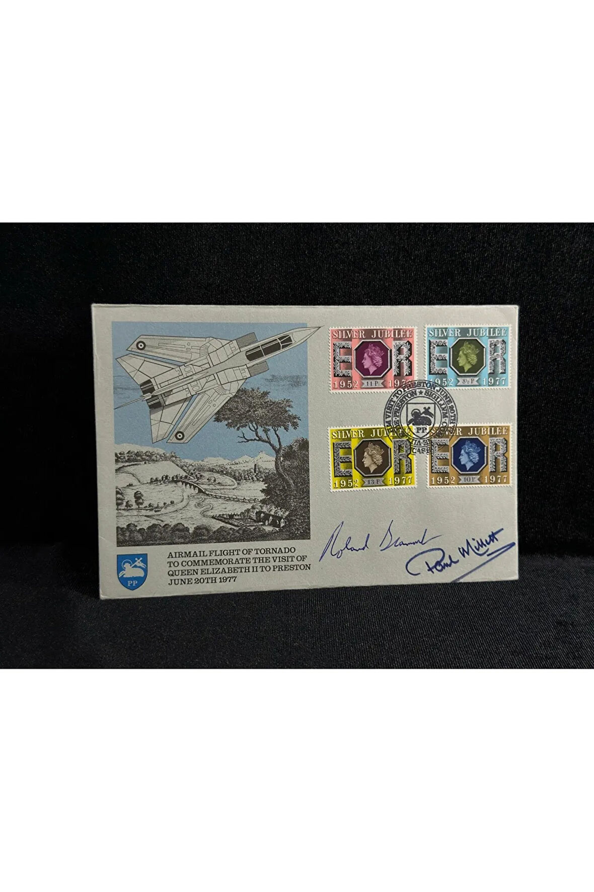 1977 İngiltere Kraliyet Hava Kuvvetleri İMZALI LİMİTED ROYAL AİR FORCE RAF AİRMAİL FLİGHT OF TORNA