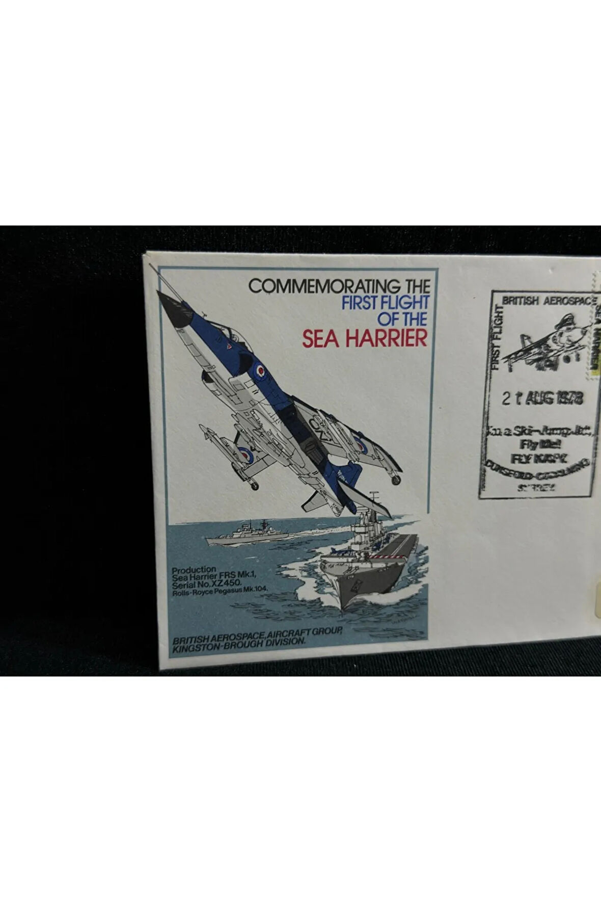 1978 İngiltere Kraliyet Hava Kuvvetleri RAF 1978 Sea Harrier First Flight, Pilot Signed ROYAL AİR F