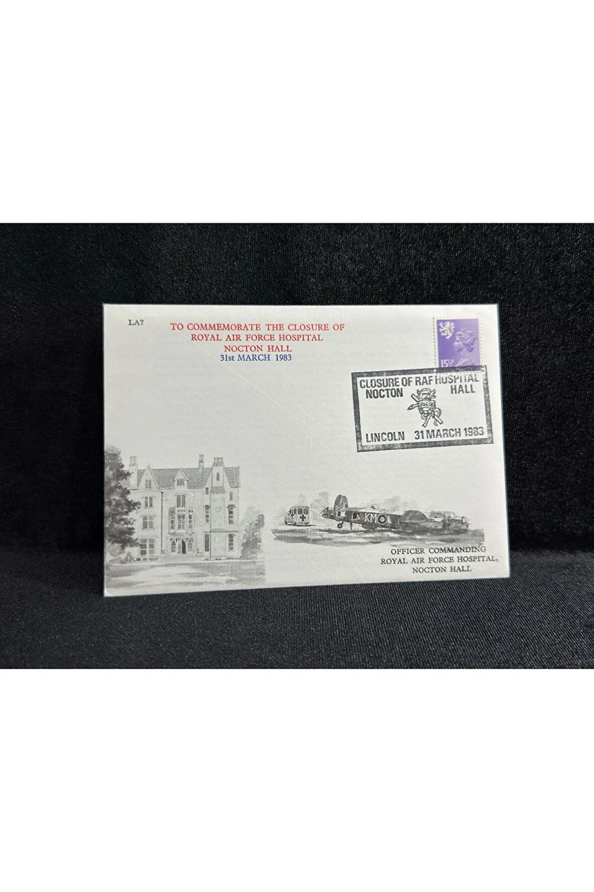 1983 İngiltere Kraliyet Hava Kuvvetleri The Closure of ROYAL AİR FORCE Hospital Nocton Hall FDC İl