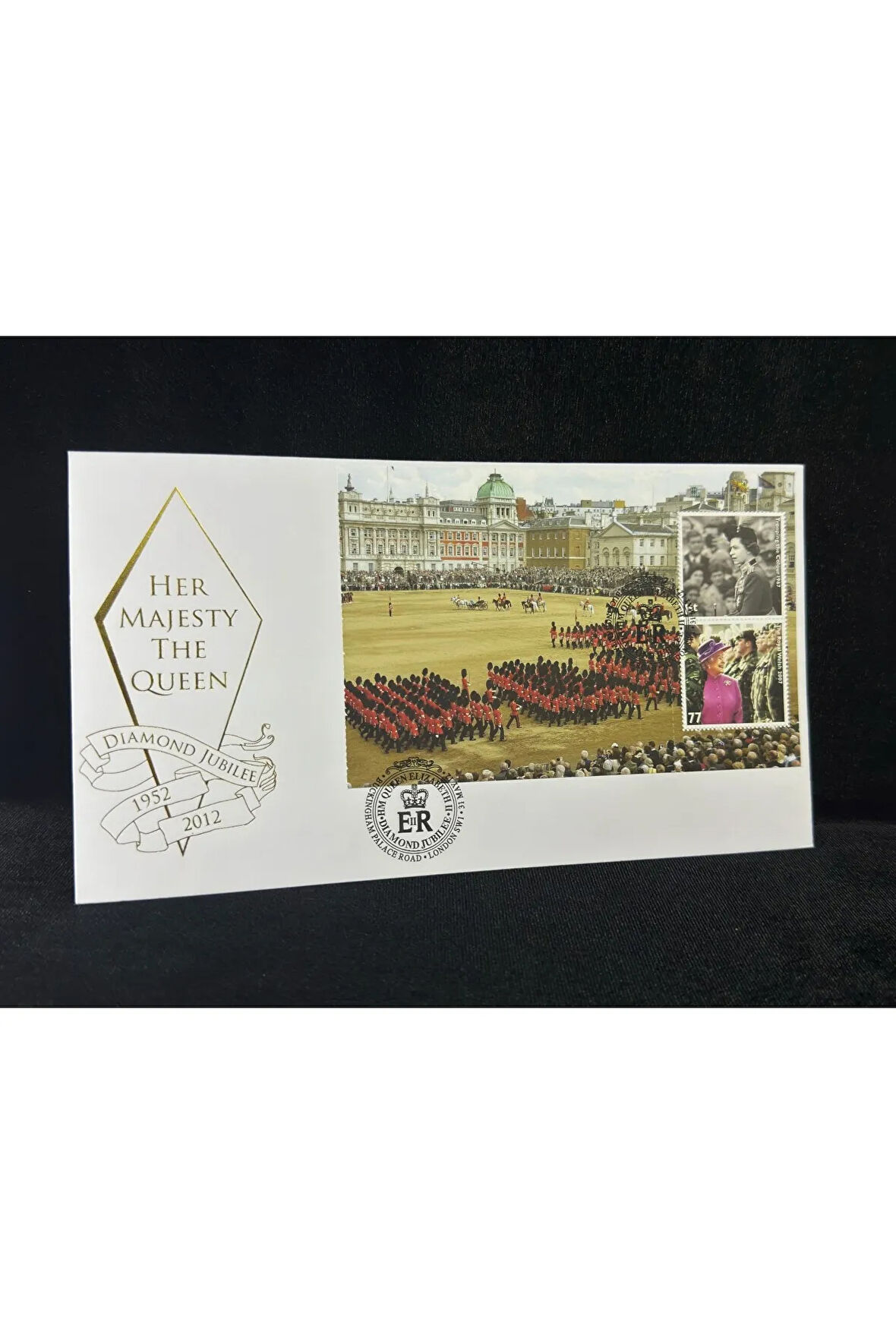 Her Majesty the Queen Diamond Jubilee 1952-2012 Queen Elisabeth II. İlk Gün Zarfı Palace Road Limit