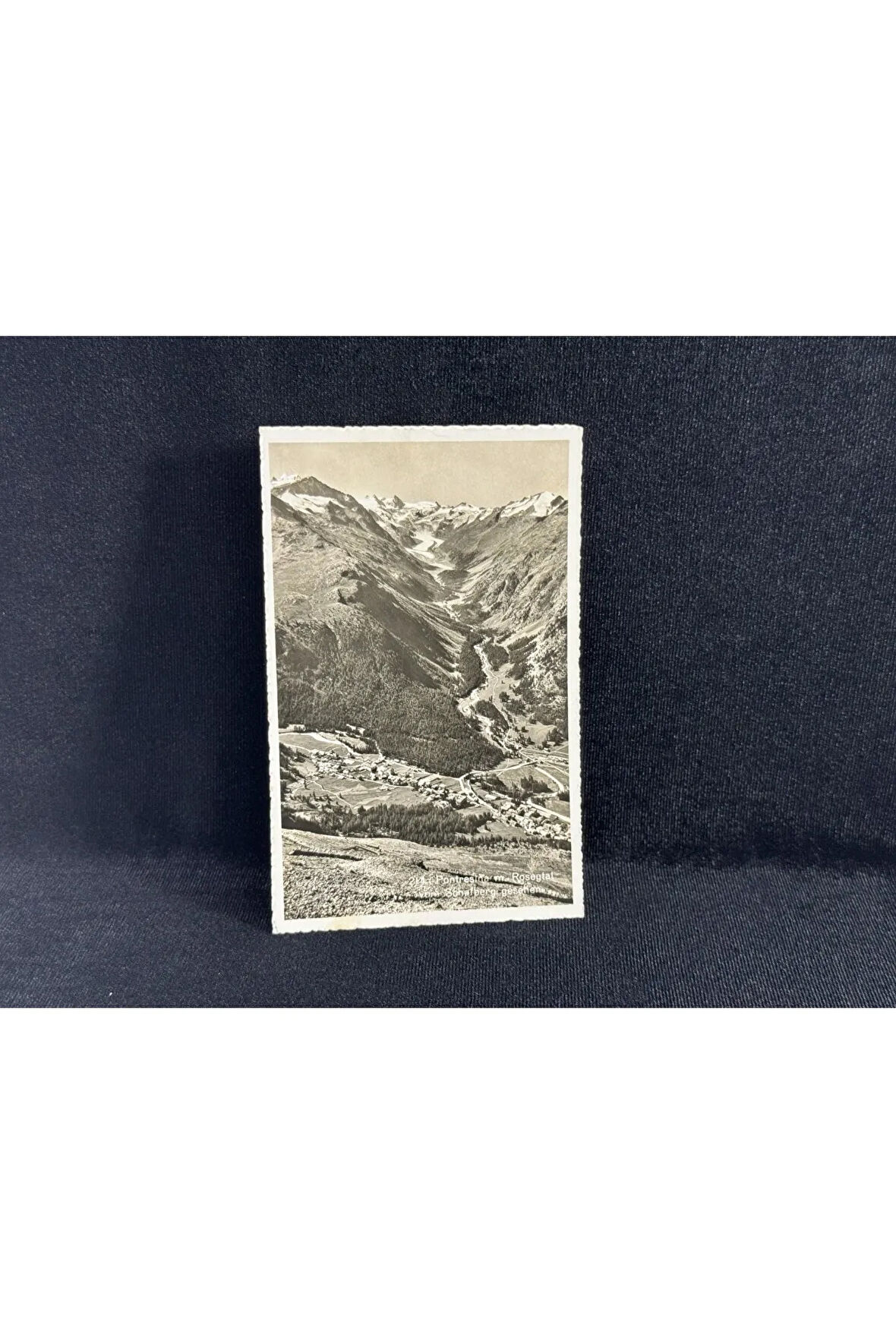 1938 yılında postadan geçmiş İsviçre Kartpostal Pontresina Manzara