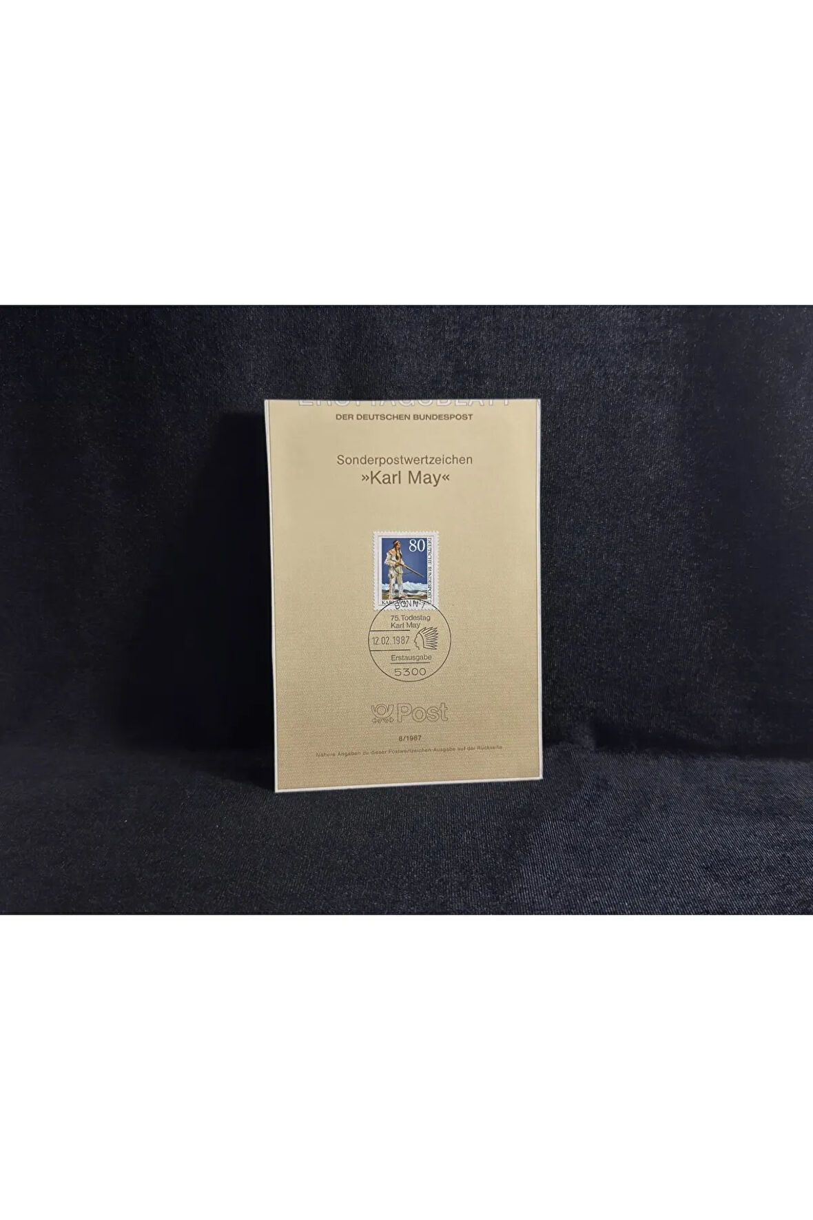 Almanya Ersttagsblatt BUND (08/1987) Mi-Nr: 1314, 75. Todestag von Karl May