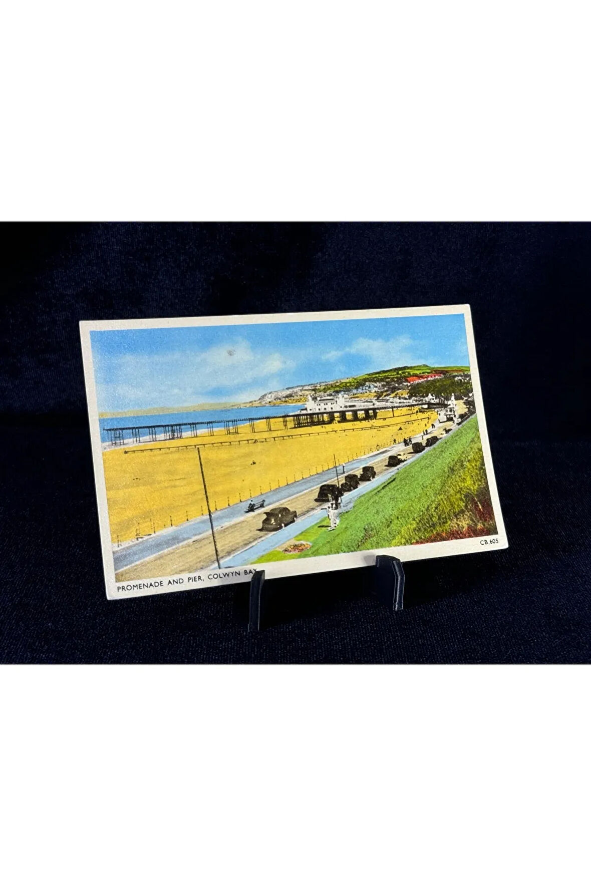 İngiltere Promenade & Pier, Colwyn Bay postcard (Marimex Ltd. No. CB.605) 1950 lekeli limited