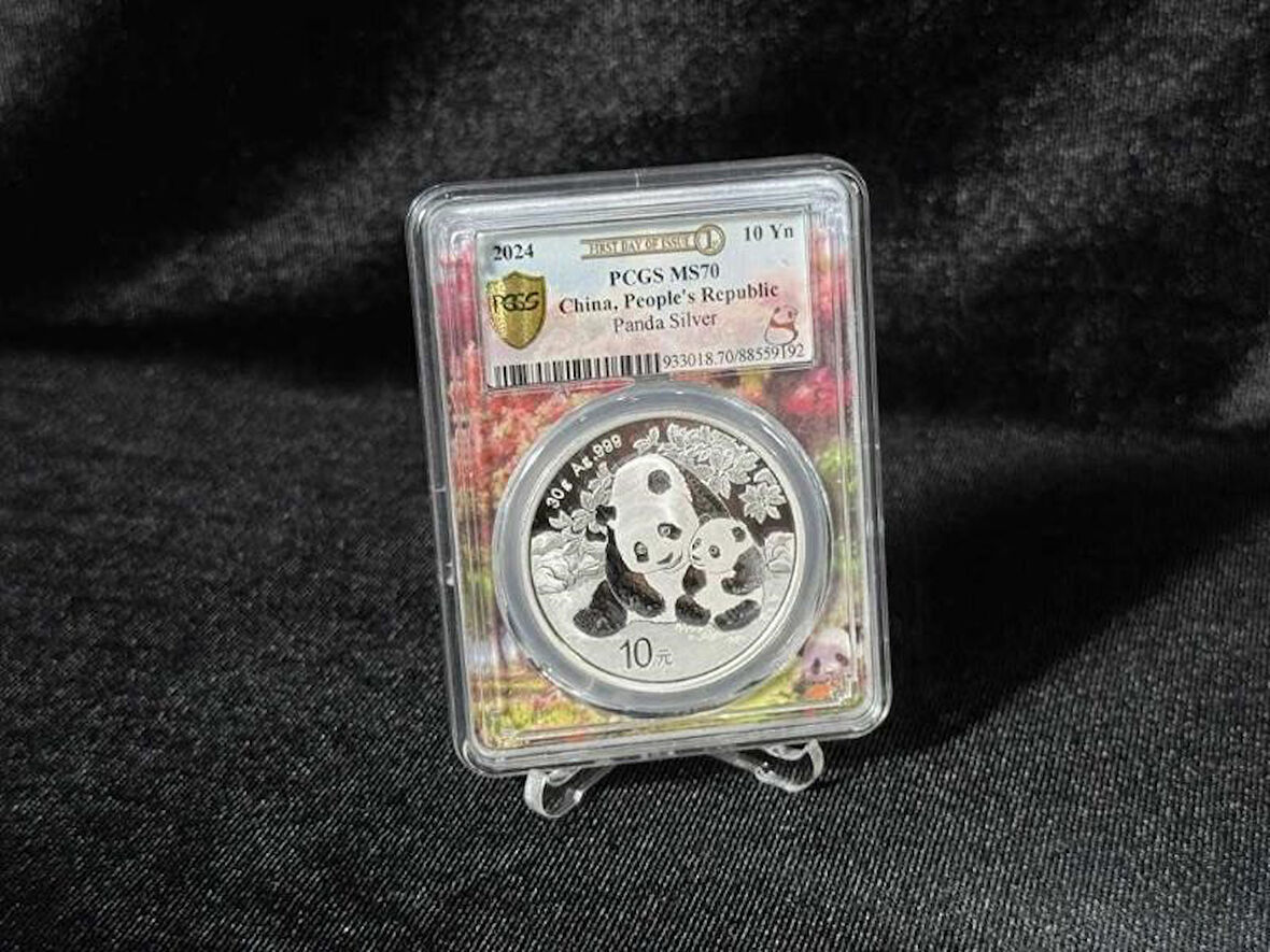 2024 Çin Panda 10 Yuan - 30g (.999) Gümüş Hatıra Para - PCGS MS70