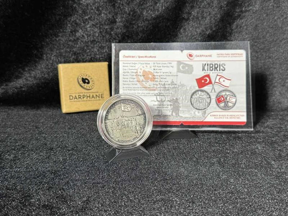 Darphane Kıbrıs Barış Harekâtı’nın 50. Yılına Özel Hatıra Gümüş Para (2024) - Sertifikalı