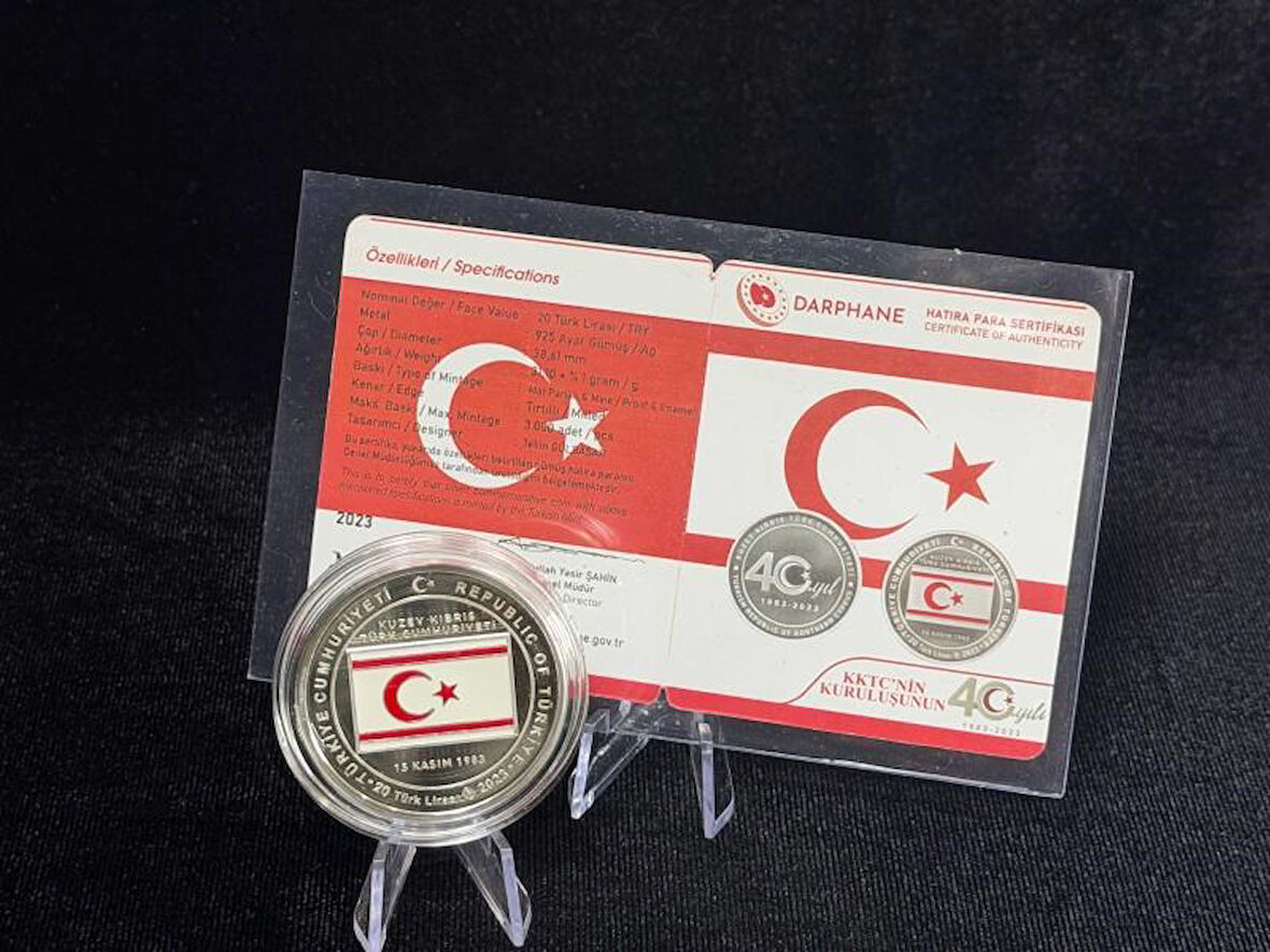 DARPHANE KKTC'nin Kuruluşunun 40. Yılı Gümüş Hatıra Sikkesi