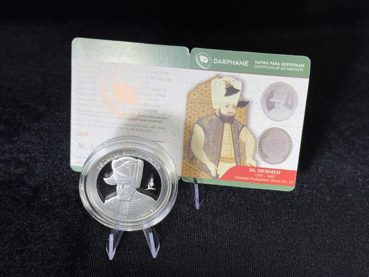 III. Mehmed – Osmanlı Padişahları Serisi No:13 Gümüş Hatıra Sikkesi (Darphane, 925 Ayar)