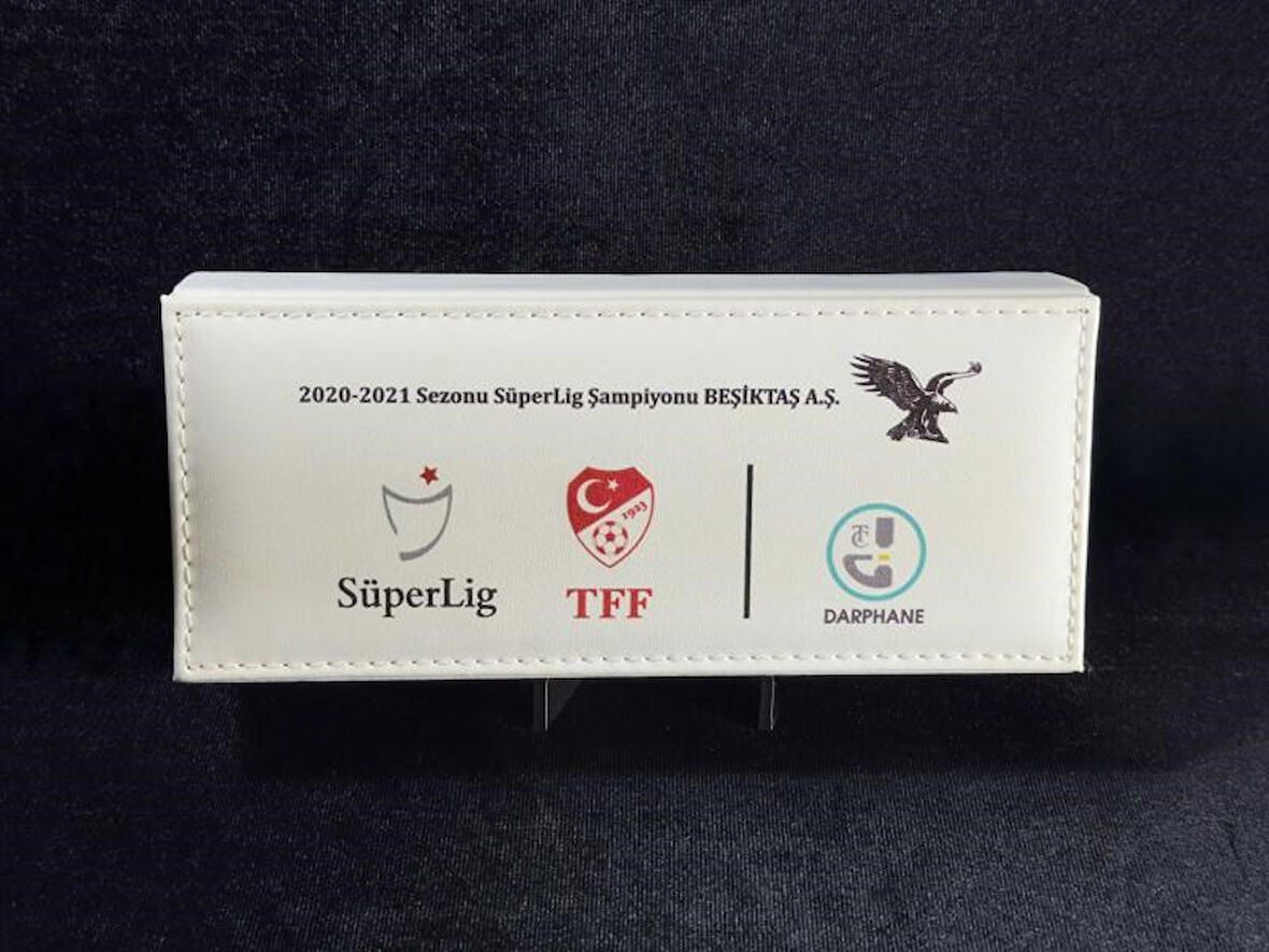 2021 Beşiktaş 16.Şampiyonluk Süper Lig Şampiyonluğu Özel Hatıra Para Bronz Gümüş Sikke Seti (Darphan