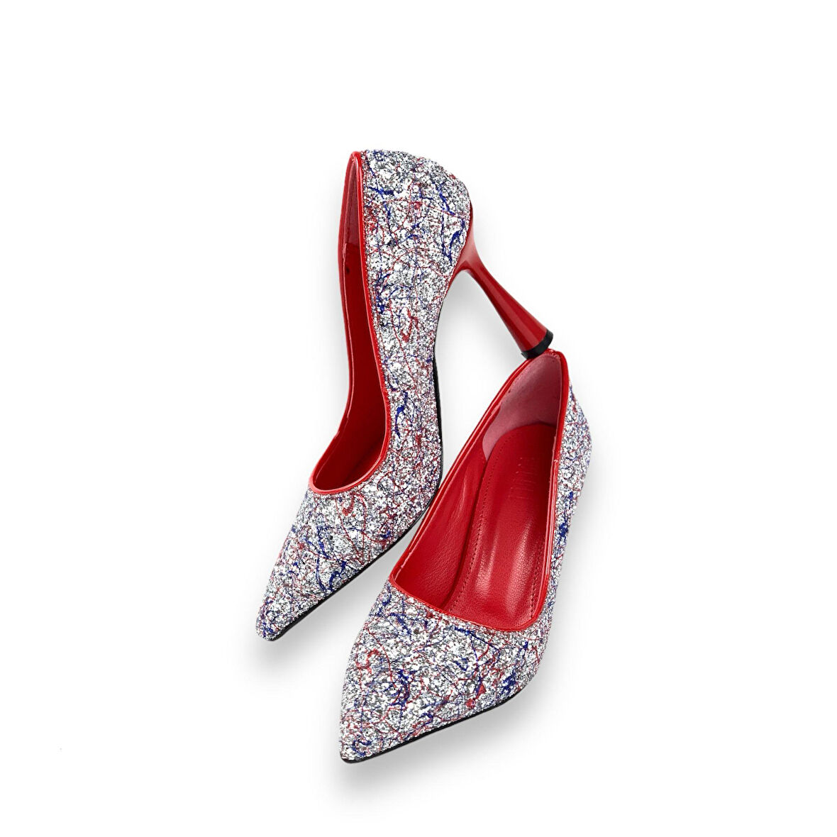 Les Passent Kadın Sinr Kırmızı Taş Kaplama Abiye Stiletto  10 Cm Topuk 2268