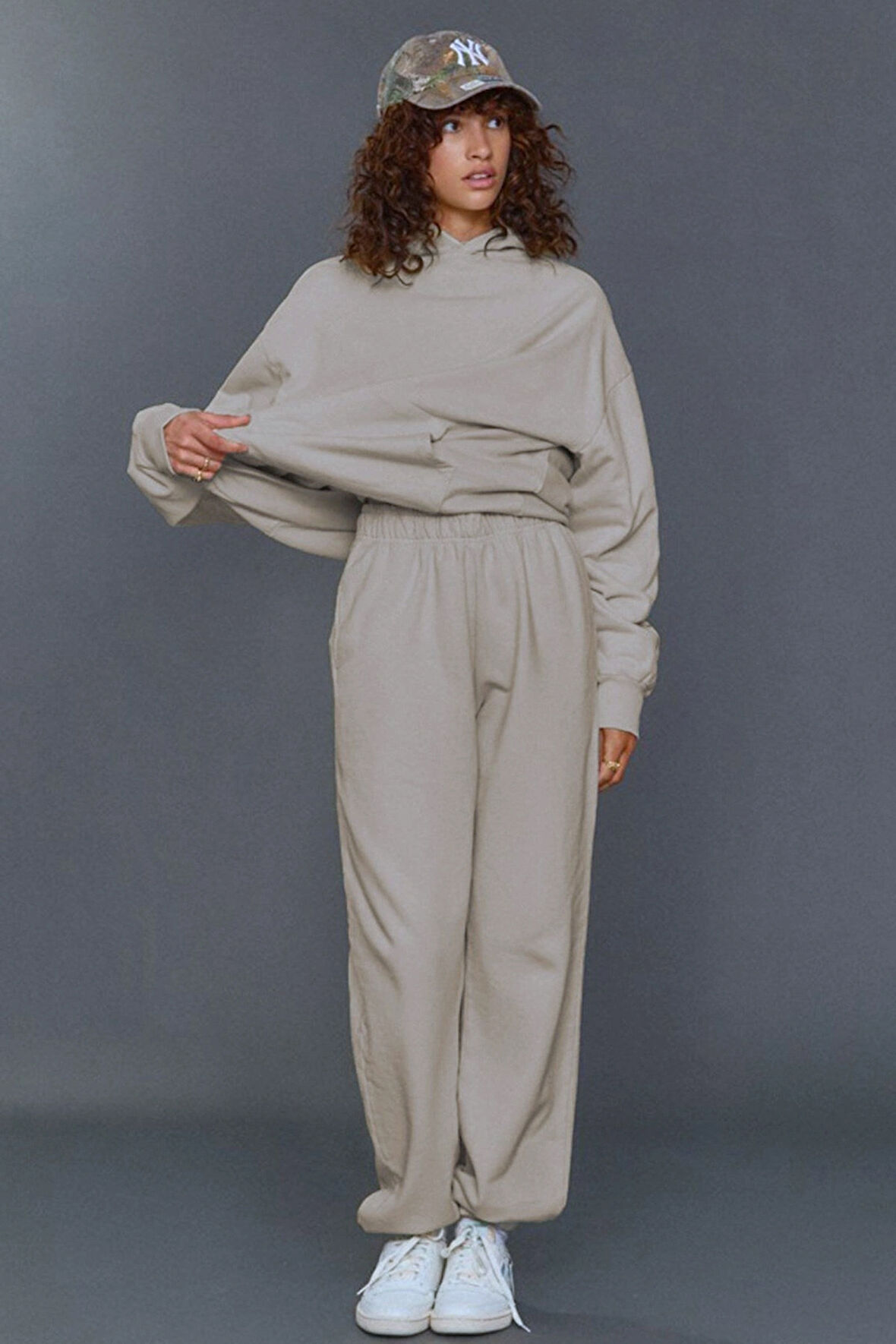 Kadın Oversize 3 İplik Şardonlu Eşofman Takımı – Kışlık