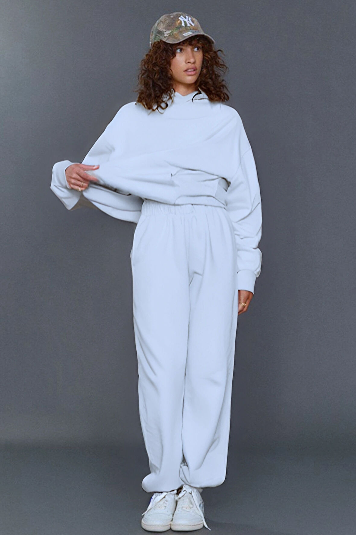 Kadın Oversize 3 İplik Şardonlu Eşofman Takımı – Kışlık