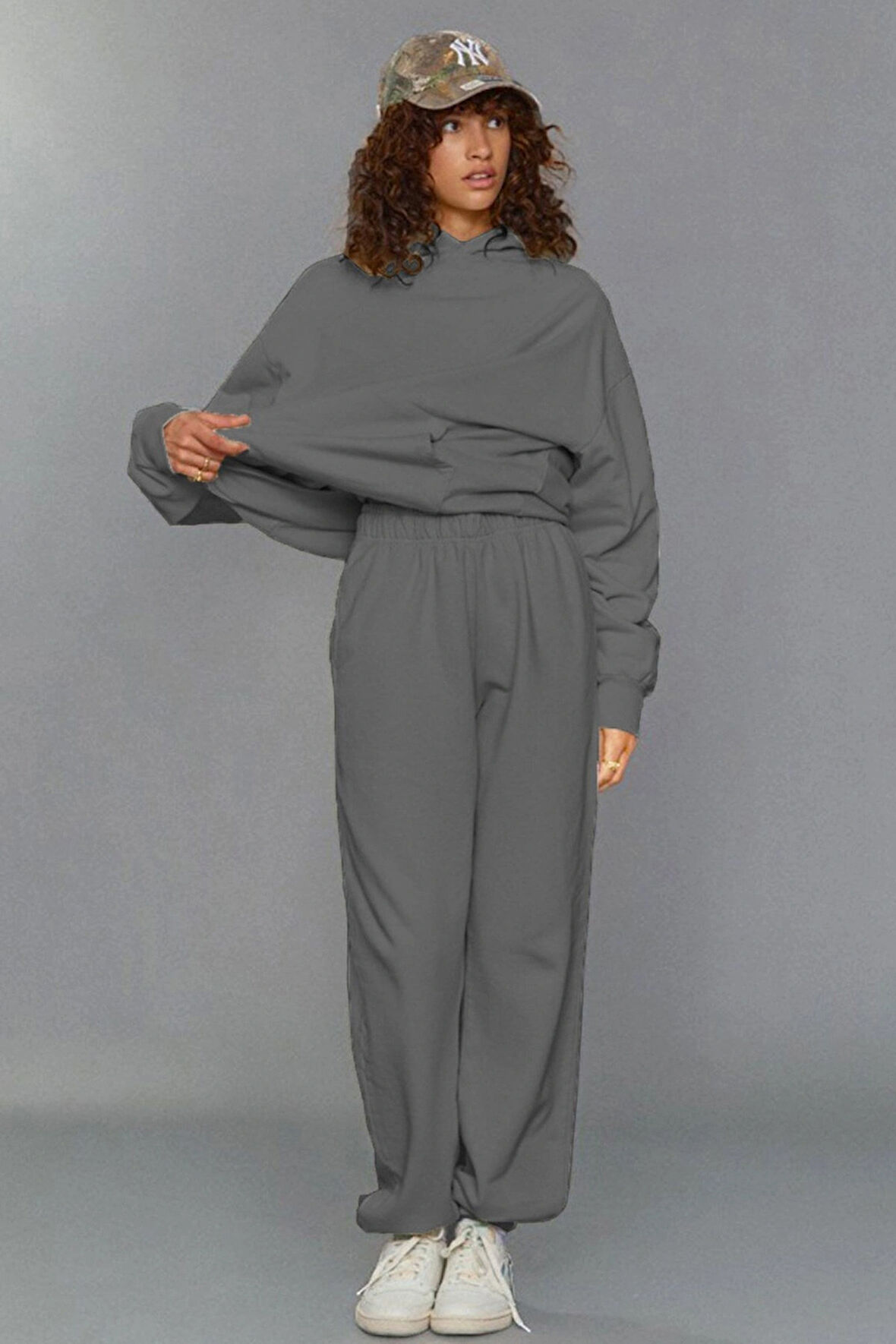 Kadın Oversize 3 İplik Şardonlu Eşofman Takımı – Kışlık