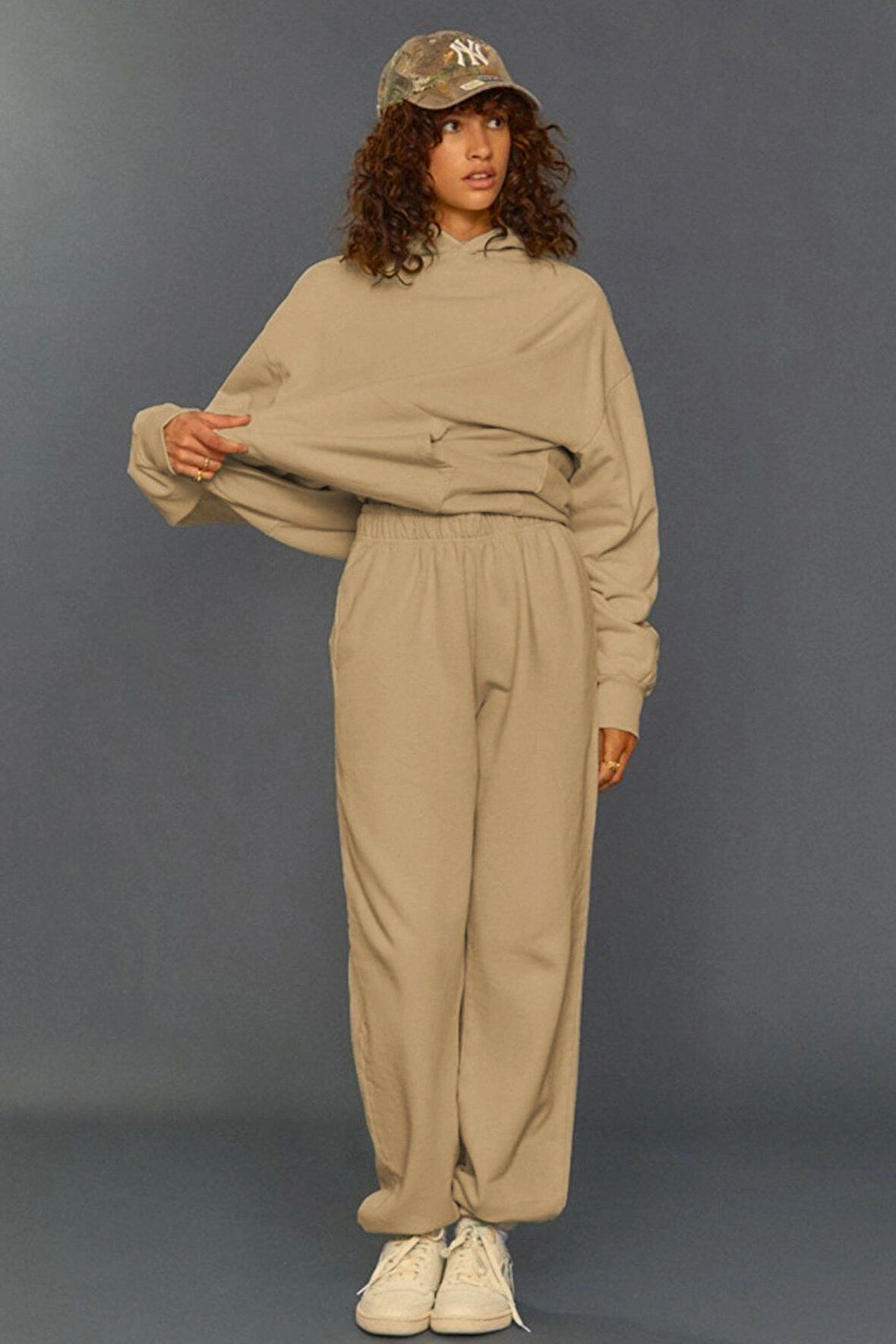 Kadın Oversize 3 İplik Şardonlu Eşofman Takımı – Kışlık