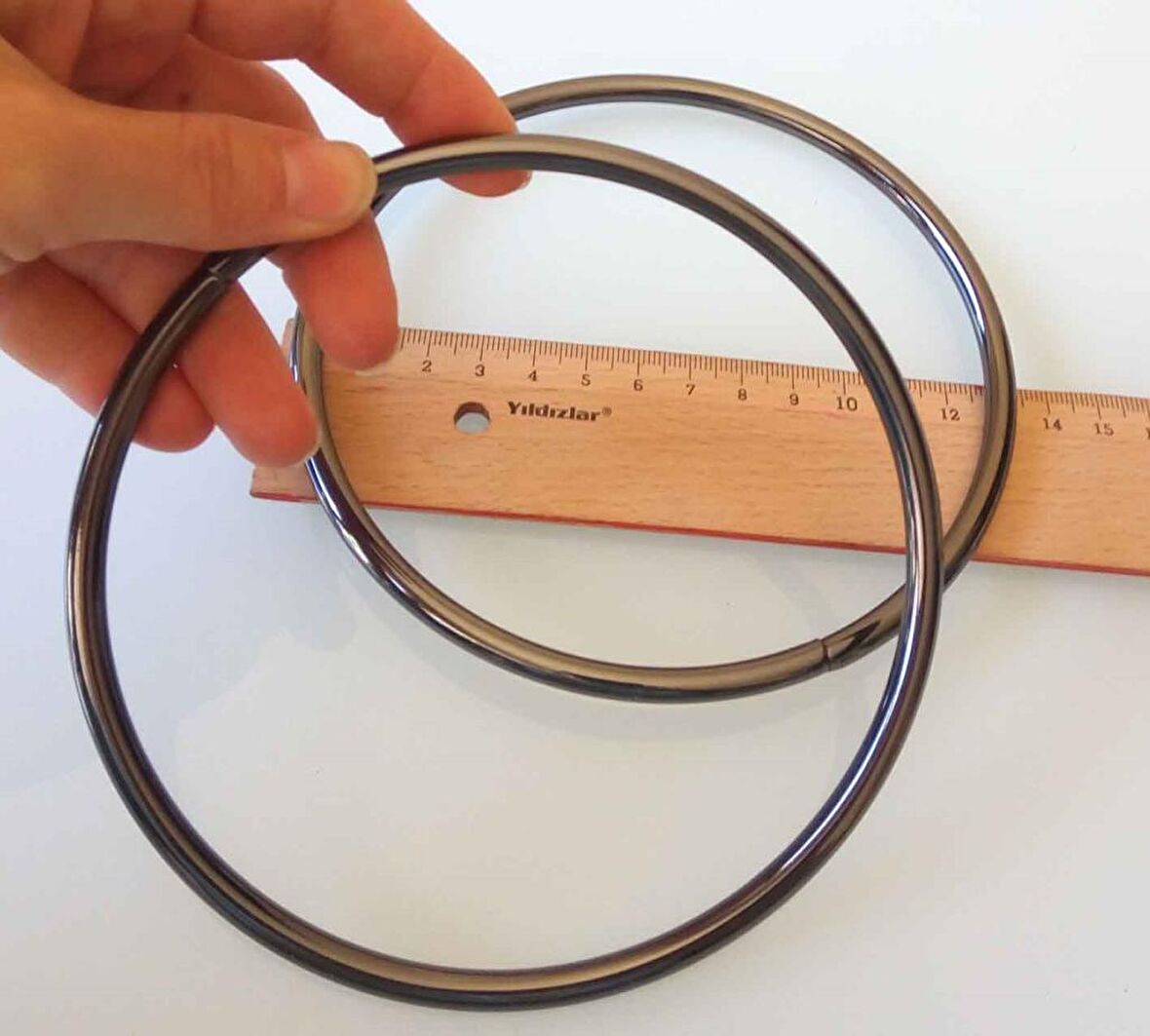 13 cm füme renk  metal çanta  sapı