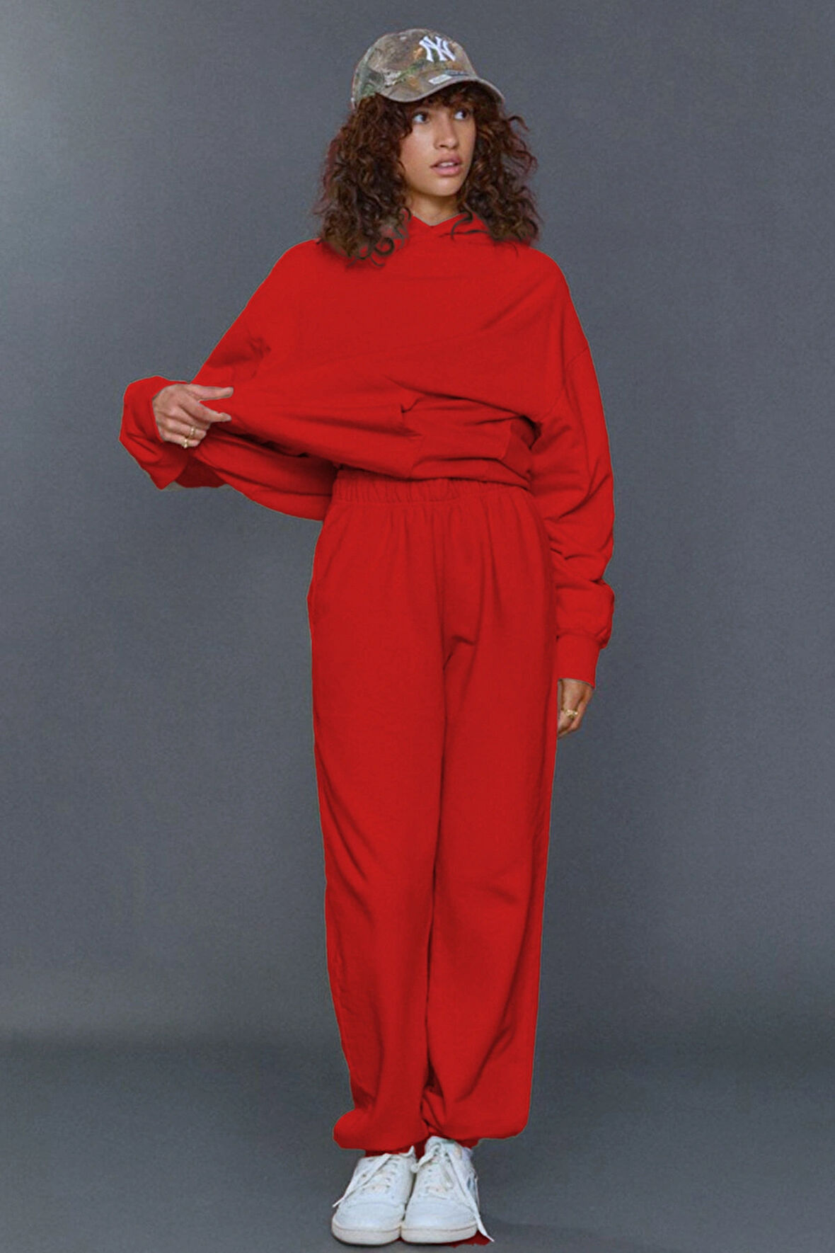 Kadın Oversize 3 İplik Şardonlu Eşofman Takımı – Kışlık