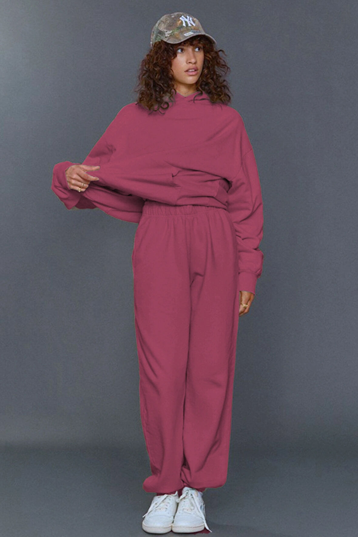 Kadın Oversize 3 İplik Şardonlu Eşofman Takımı – Kışlık