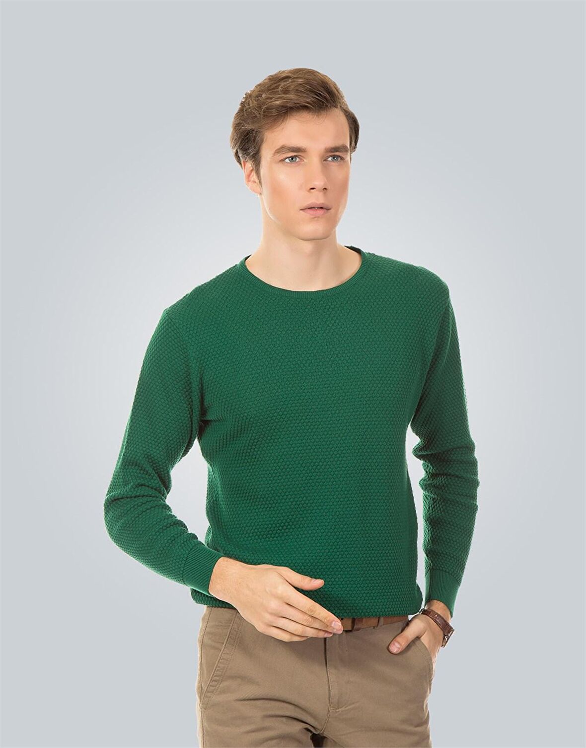 Tudors Slim Fit Dar Kesim Bisiklet Yaka Petek Dese