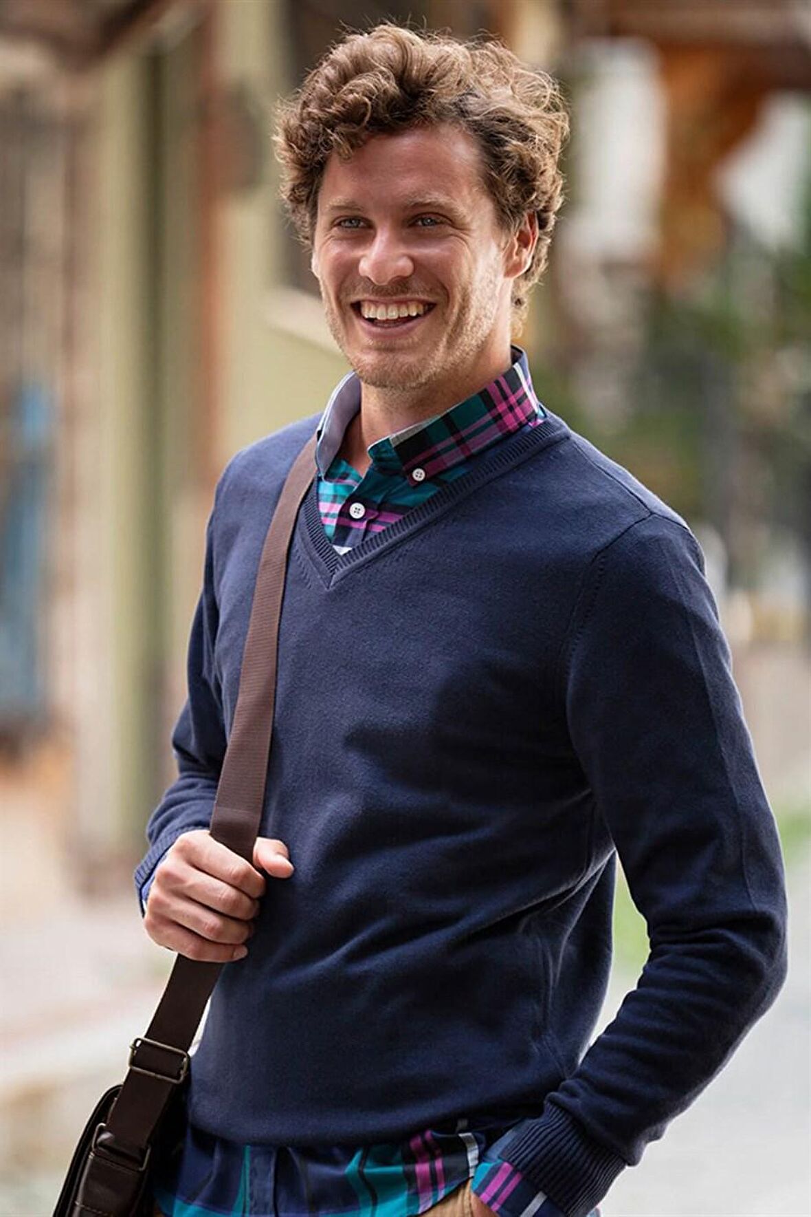 Tudors Slim Fit Dar Kesim V Yaka Pamuklu Erkek Kaz