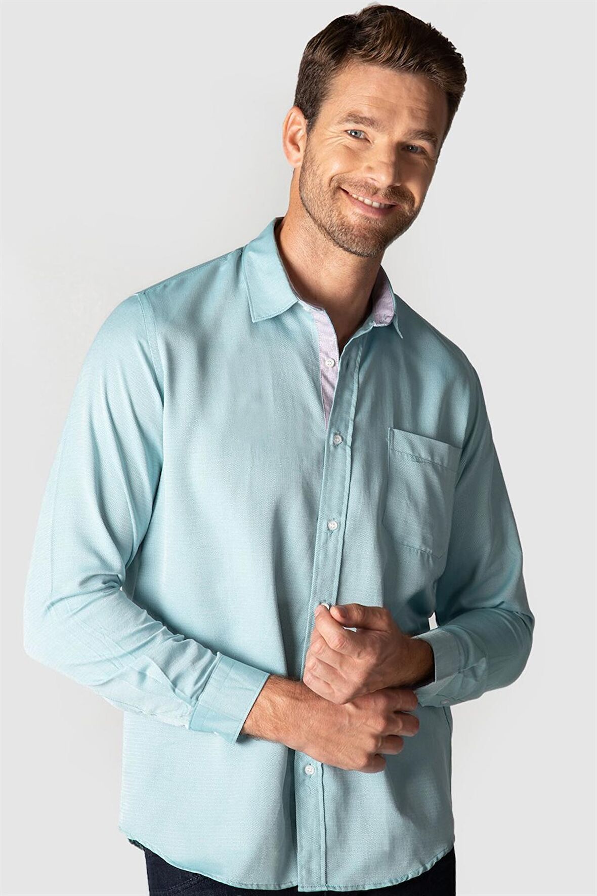 Tudors Klasik Fit Rahat Kesim Oxford Erkek Gömlek