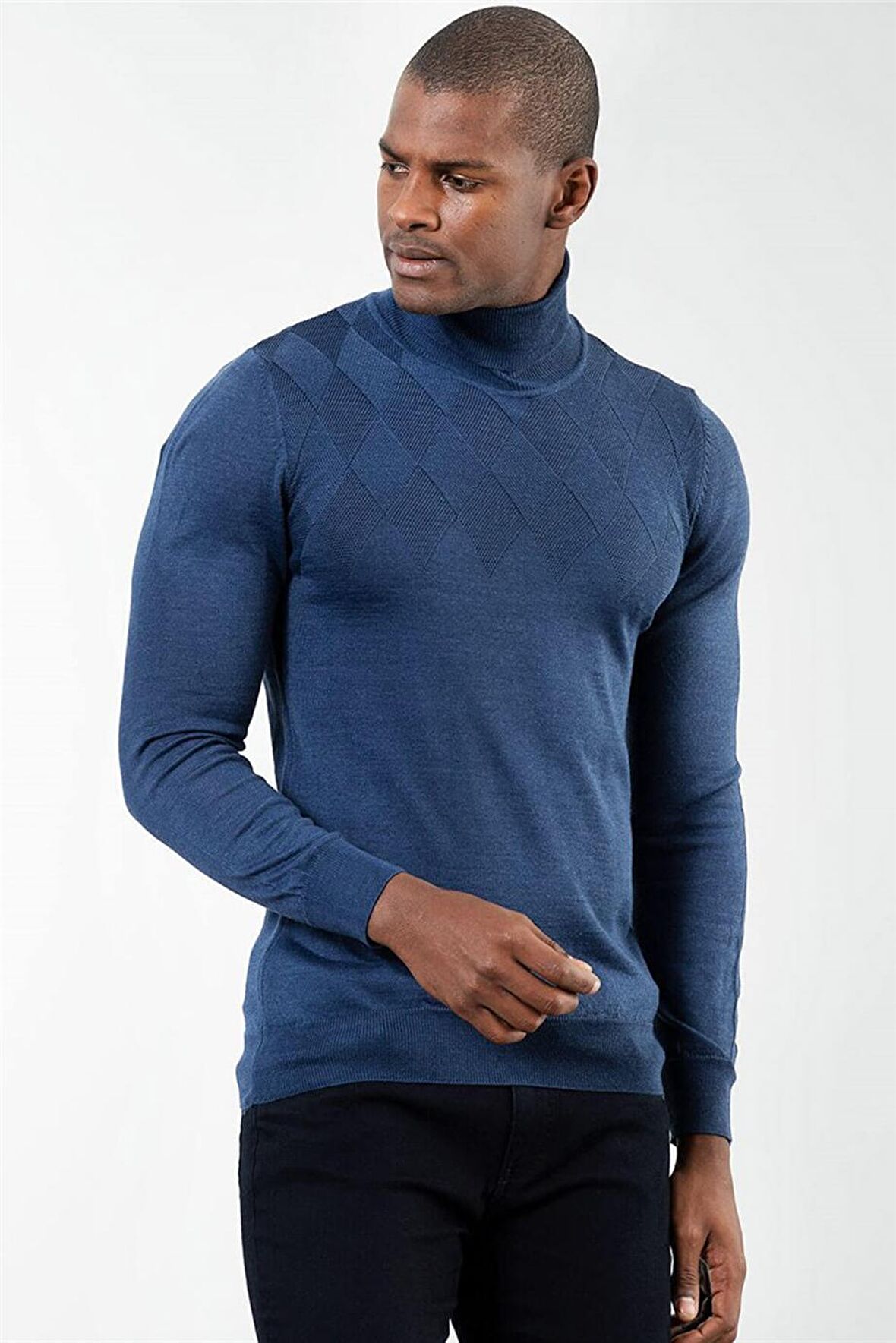 Tudors Slim Fit Dar Kesim Tam Balıkçı Yaka Kendind