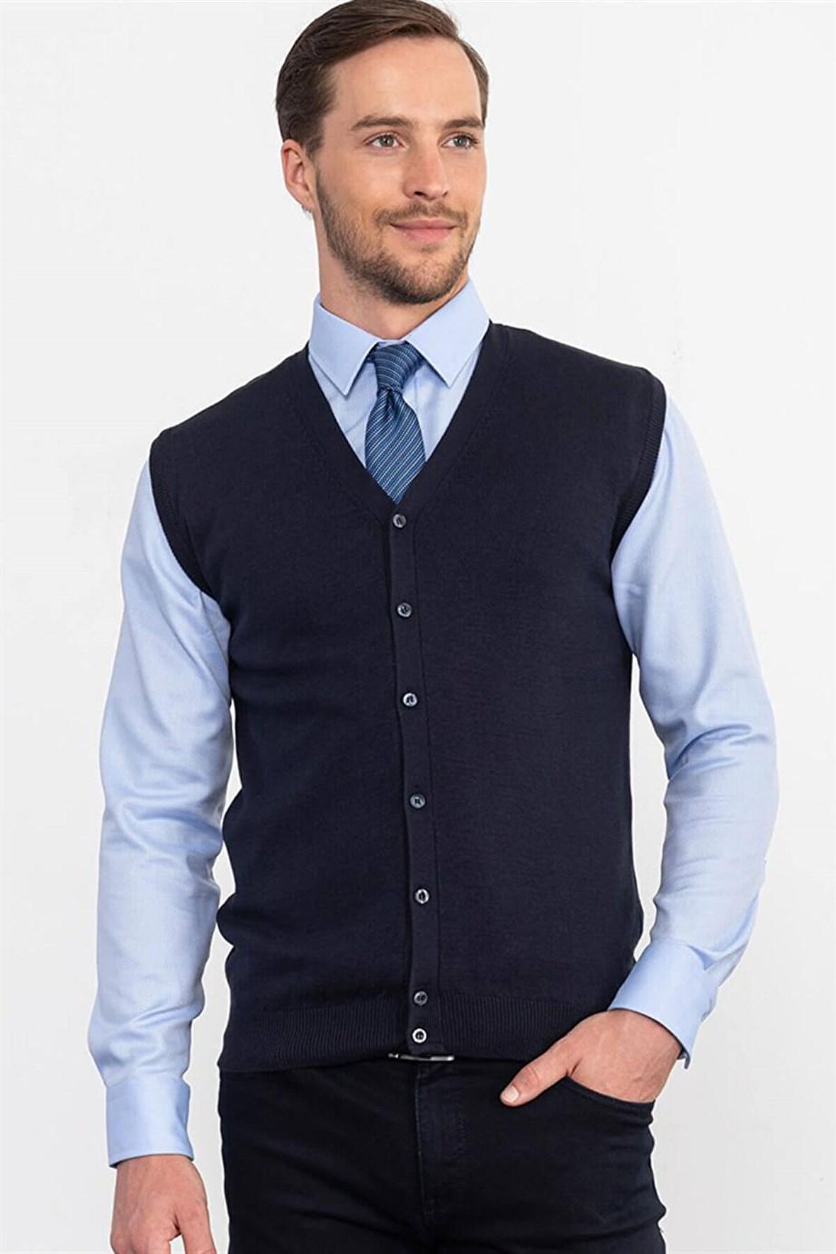 Tudors Slim Fit Dar Kesim Erkek Yelek