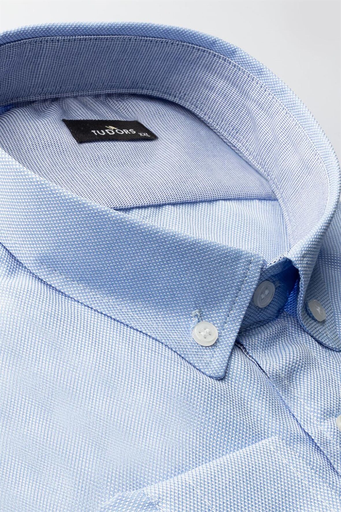 Tudors Büyük Beden Oxford Uzun Kollu Spor Erkek Gömlek