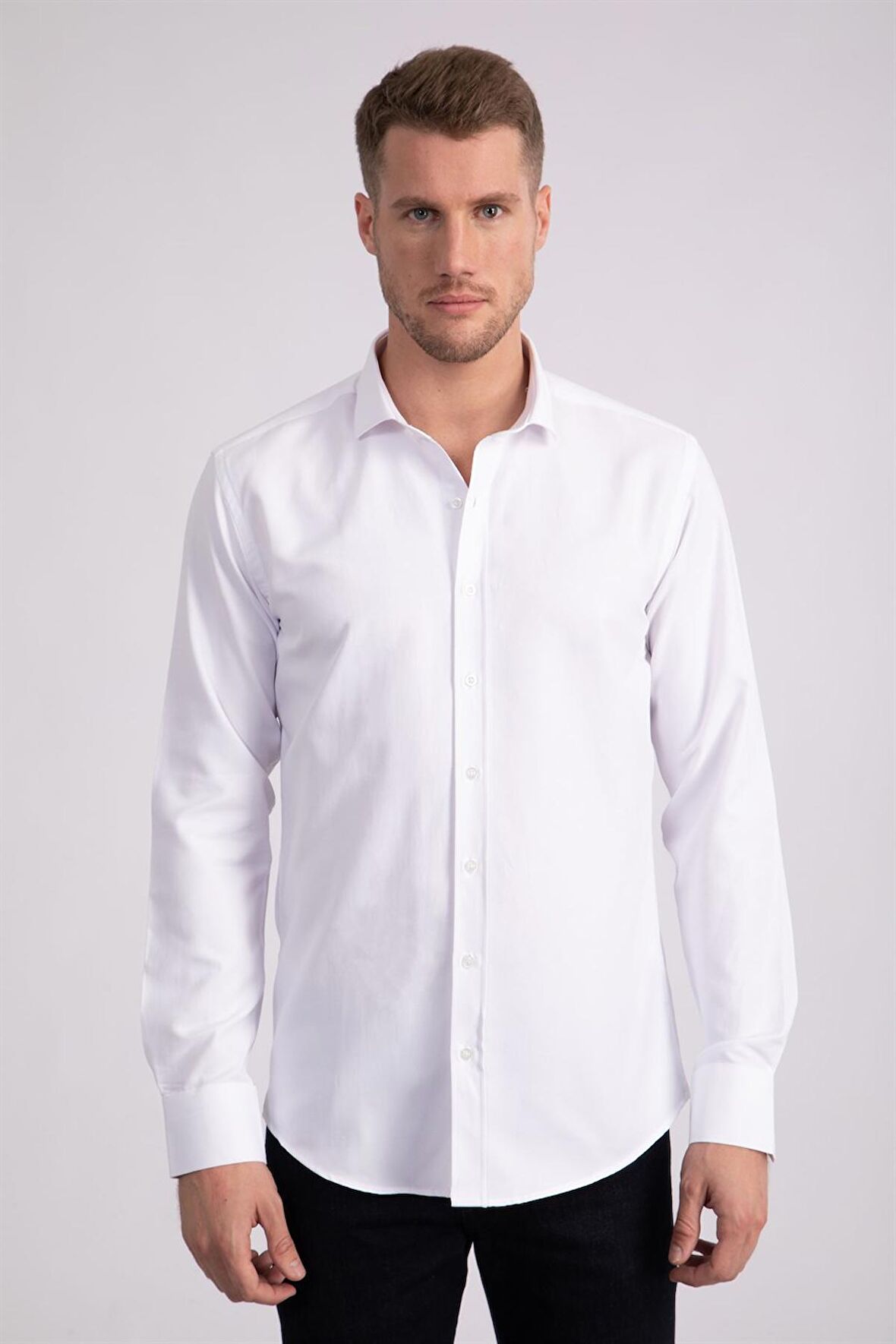 Tudors Modern Slim Fit Dar Kesim Armürlü Erkek Gömlek