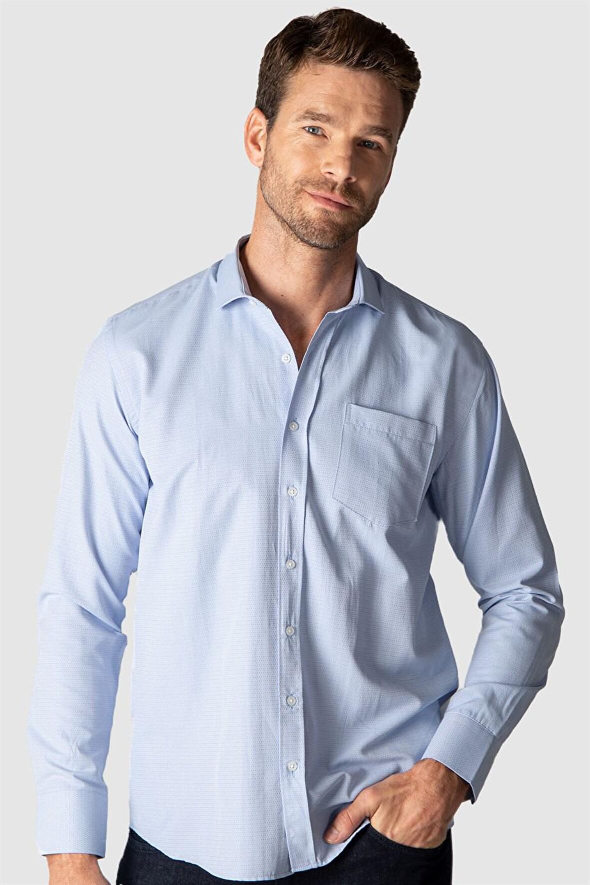 Tudors Klasik Fit Desenli Erkek Gömlek