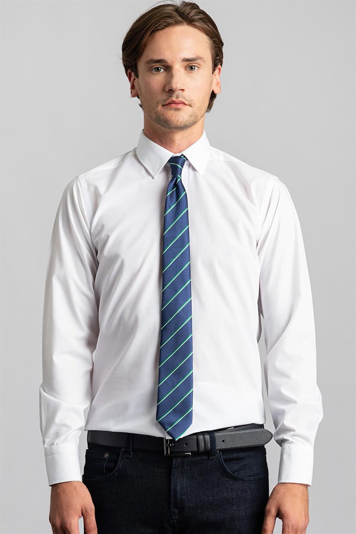 Tudors Modern Slim Fit Poplin Pamuk Efekt Erkek Gömlek