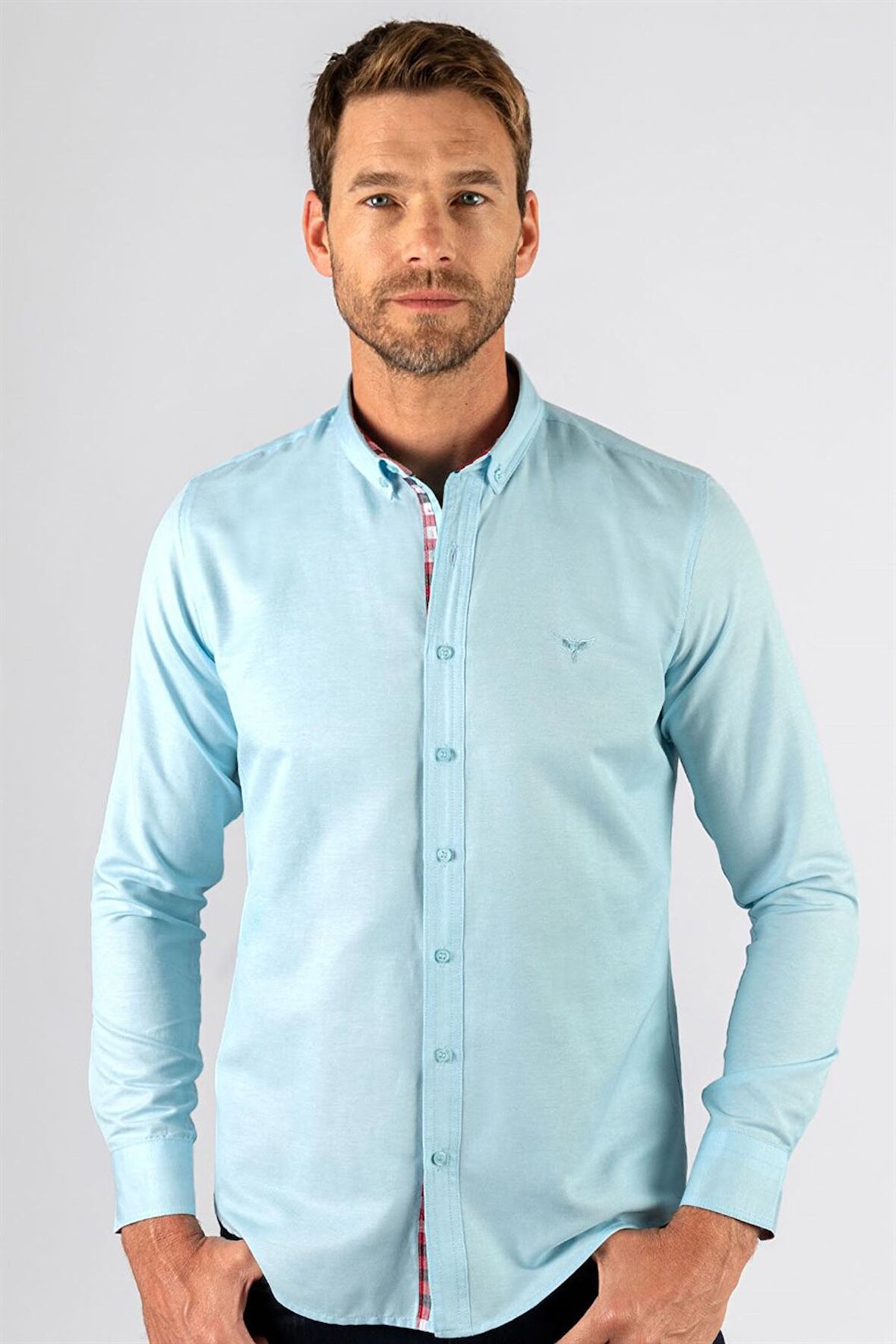 Tudors Slim Fit Dar Kesim Uzun Kol Poplin Oxford