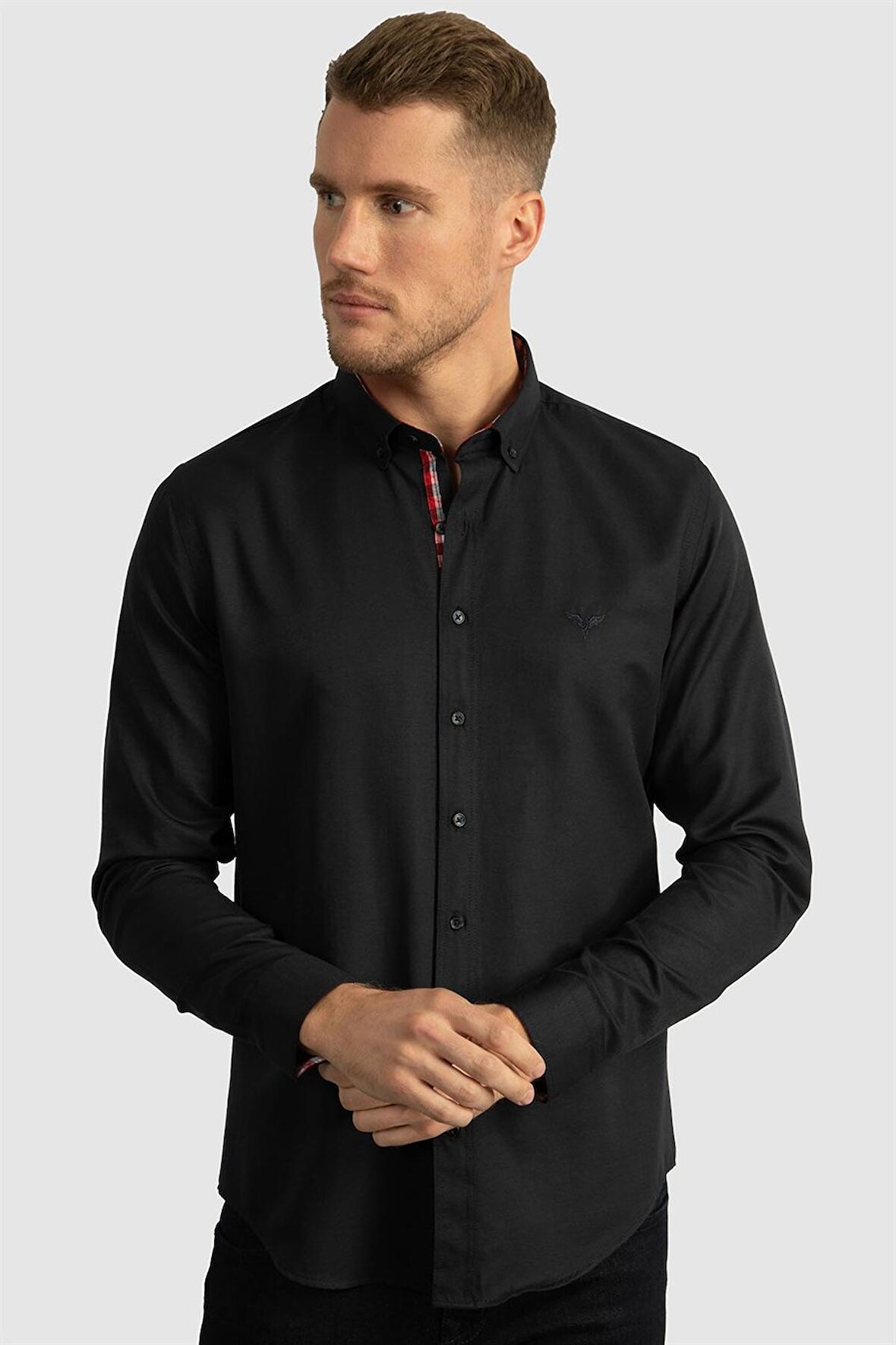 Tudors Slim Fit Dar Kesim Uzun Kol Poplin Oxford