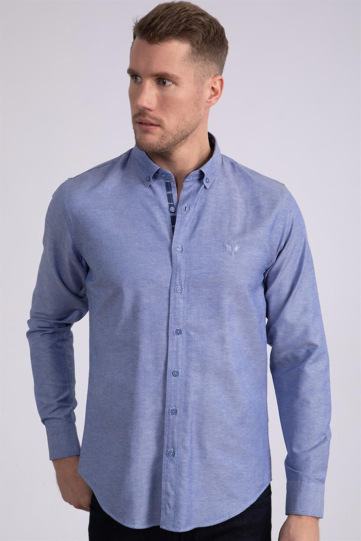 Tudors Slim Fit Dar Kesim Uzun Kol Poplin Oxford