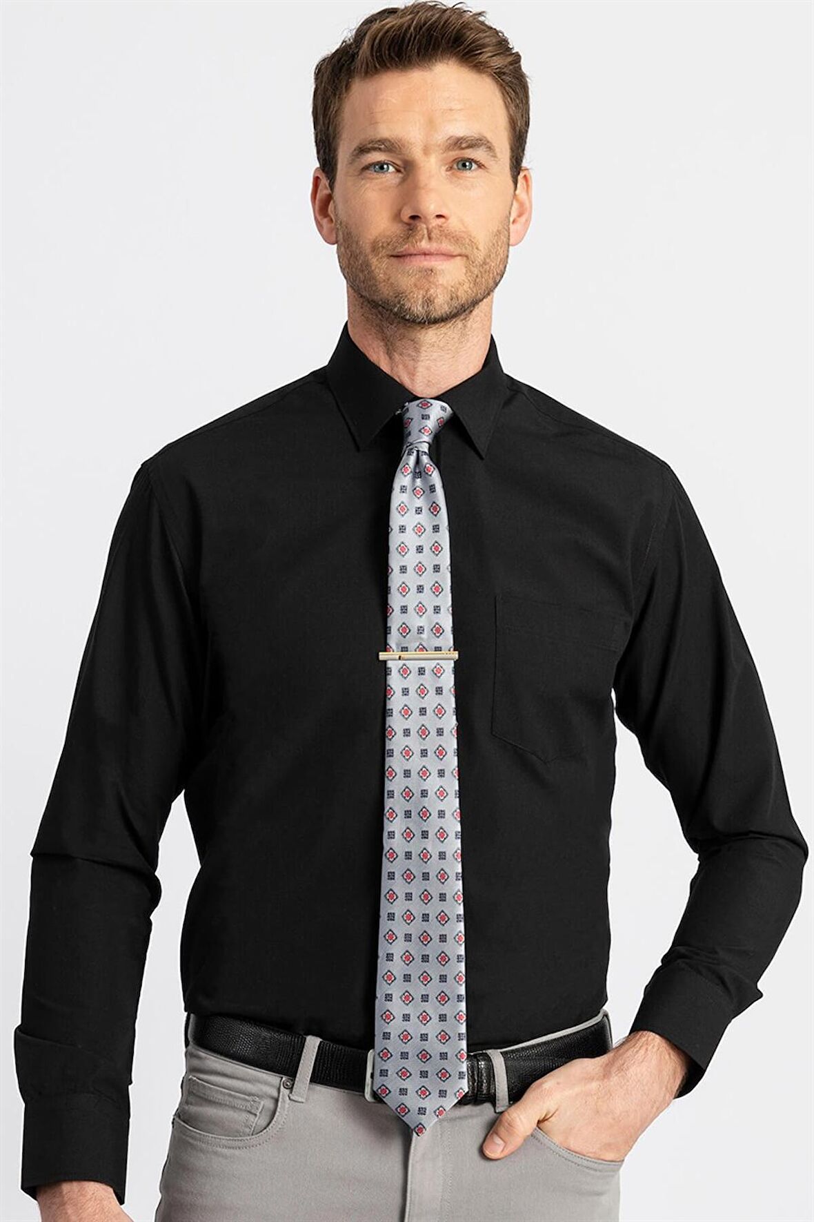 Tudors Klasik Fit Rahat Kesim Cotton Efekt Poplin Erkek Gömlek