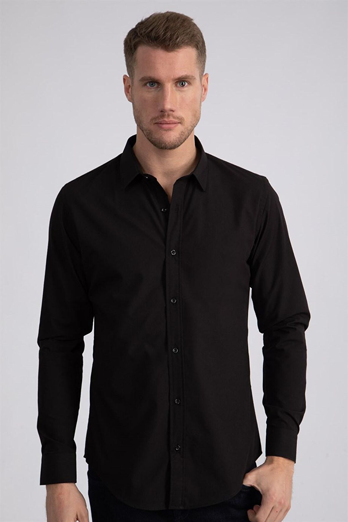 Tudors Slim Fit Dar Kesim Tery Cotton Erkek Gömlek