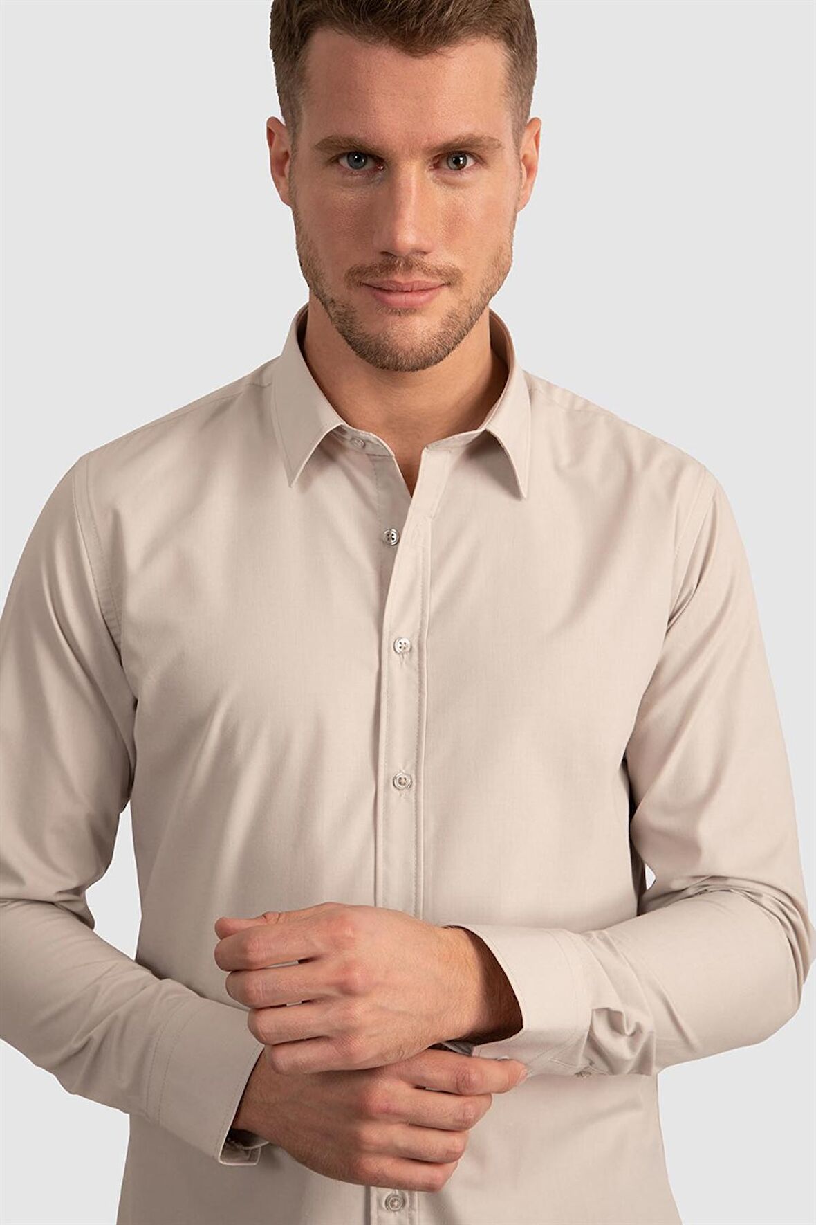 Tudors Slim Fit Dar Kesim Tery Cotton Erkek Gömlek