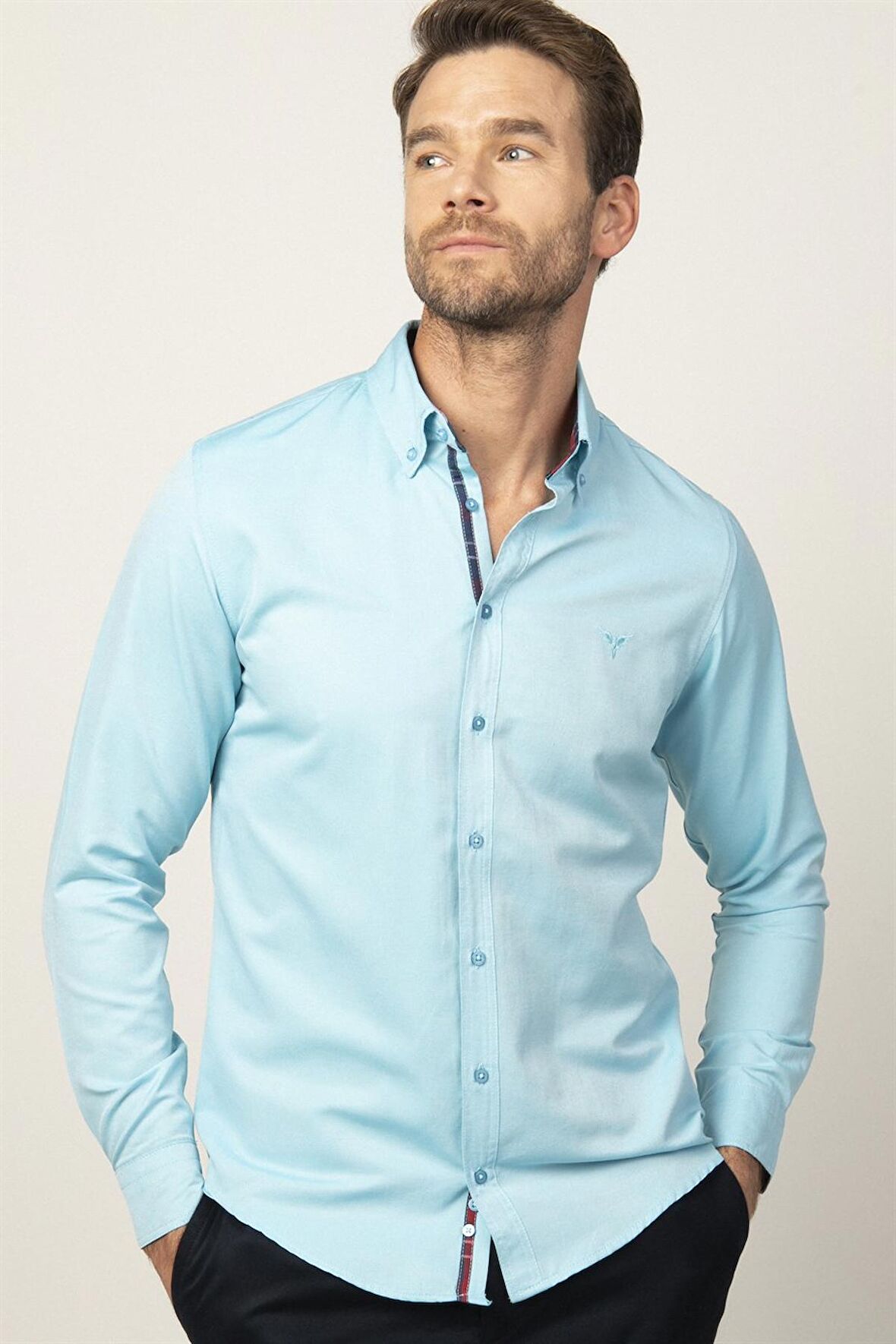 Tudors Slim Fit Dar Kesim Uzun Kol Erkek Gömlek DR220009-107