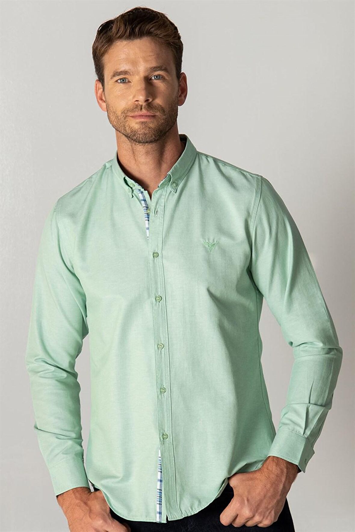 Tudors Slim Fit Dar Kesim Uzun Kol Poplin Oxford