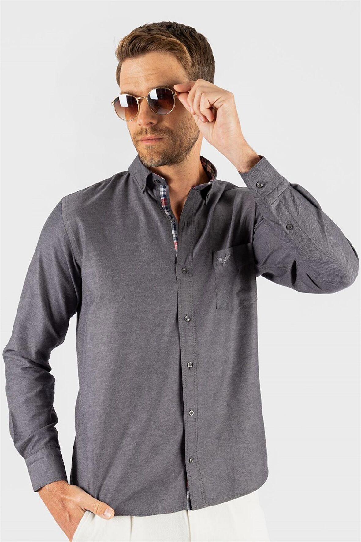 Tudors Klasik Fit Rahat Kesim Poplin Oxford Erkek Gömlek