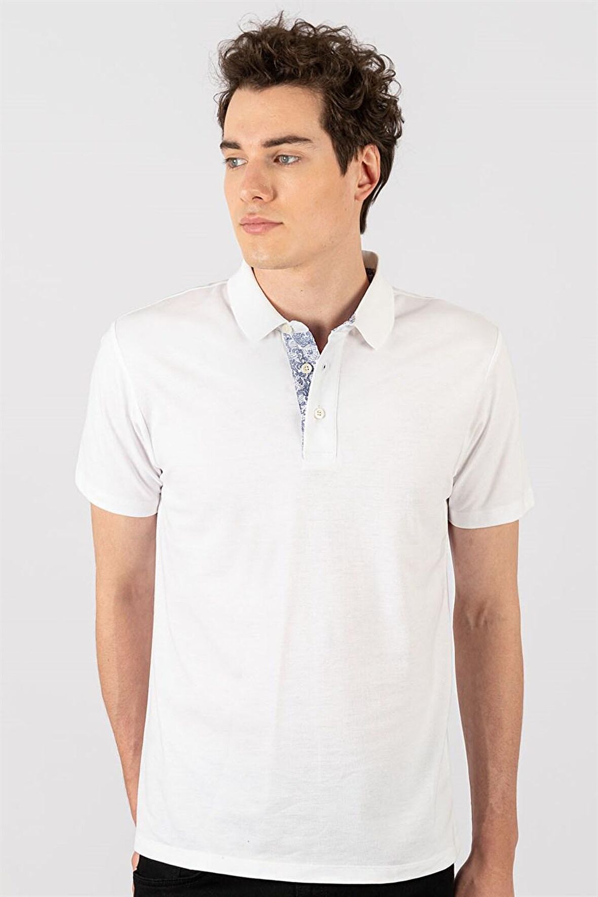 Tudors Slim Fit Dar Kesim Düz Polo Yaka Erkek T-Shirt