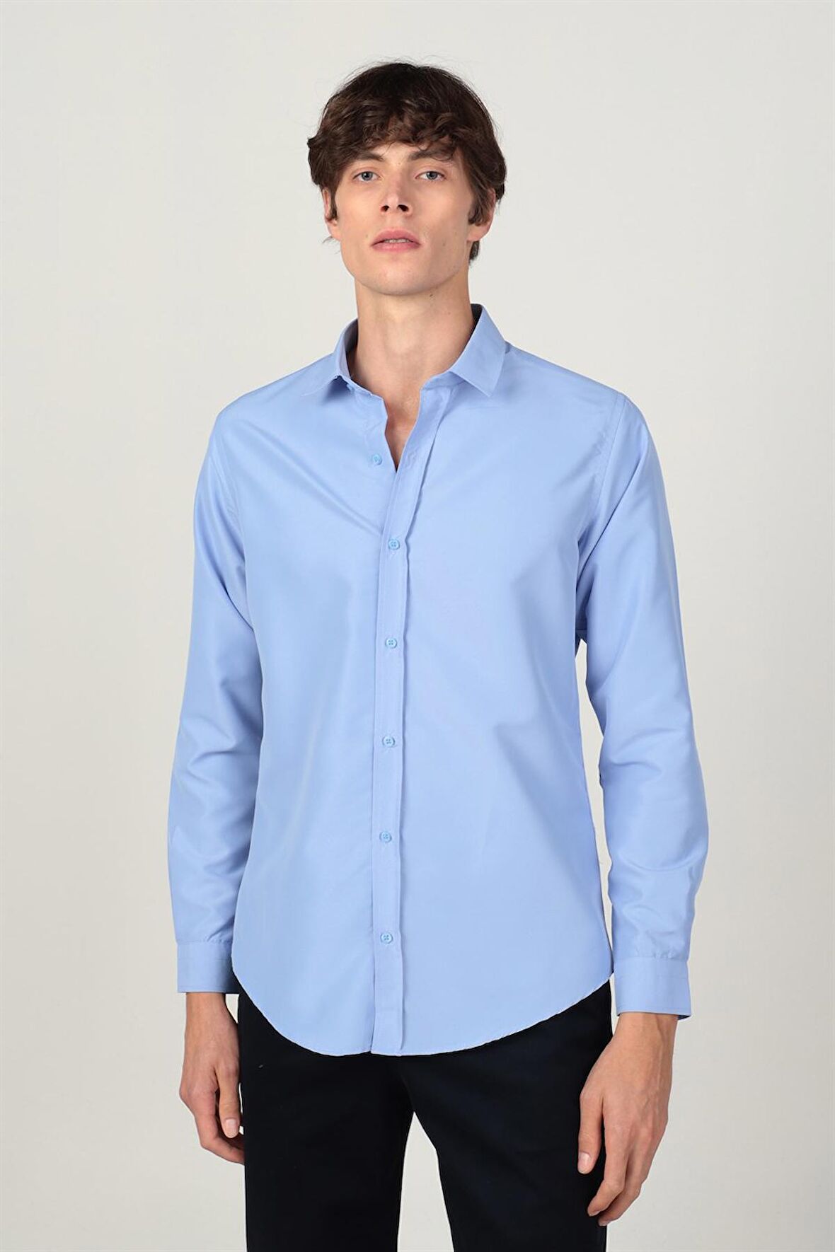 Tudors Slim Fit Kravatlık Erkek Gömlek