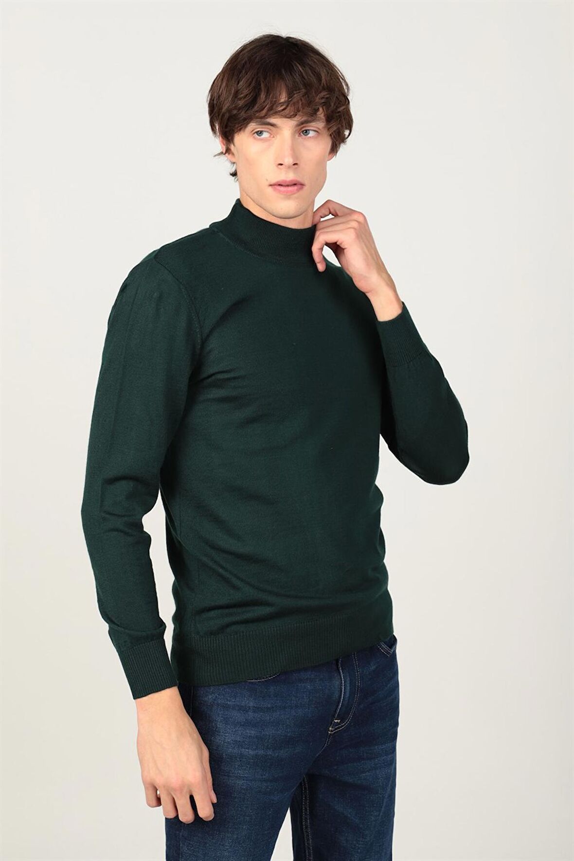 Tudors Slim Fit Dar Kesim Bisiklet Yaka Erkek Kazak