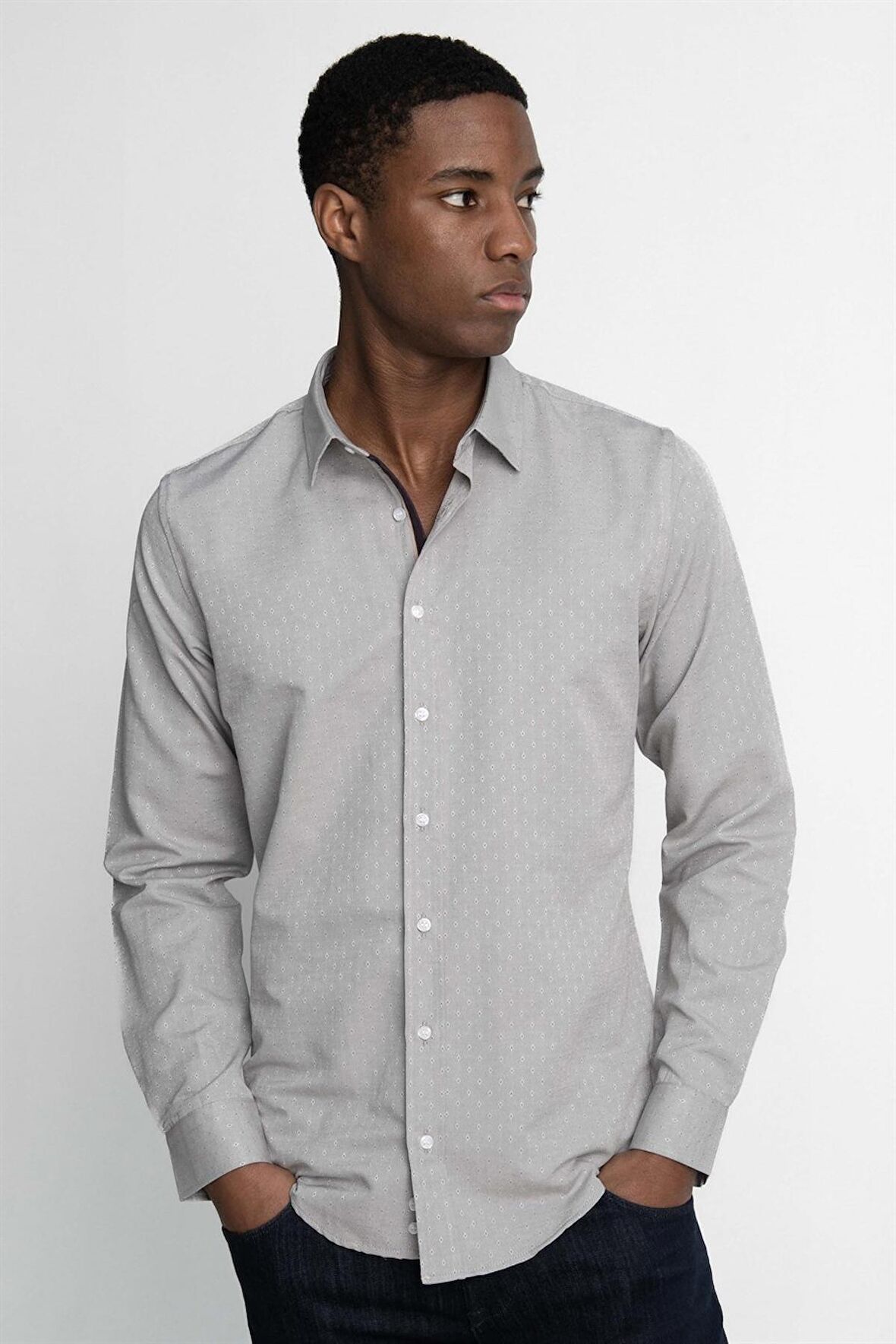 Tudors Slim Fit Uzun Kol Oxford Doku Armürlü Biyeli Erkek Gömlek