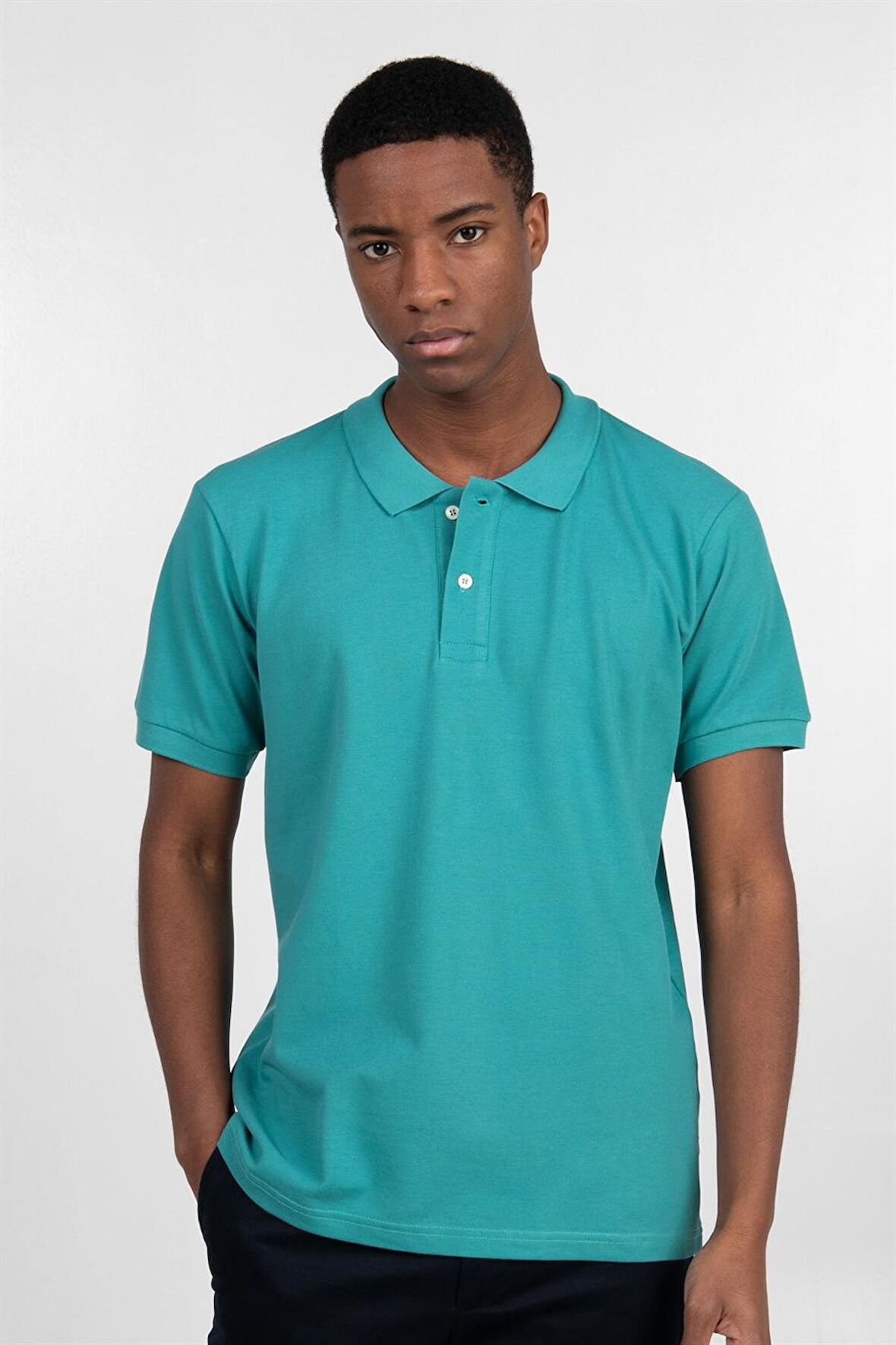 SLIM FIT PLAIN PIQUE T-SHIRT 22/23  TİŞÖRT