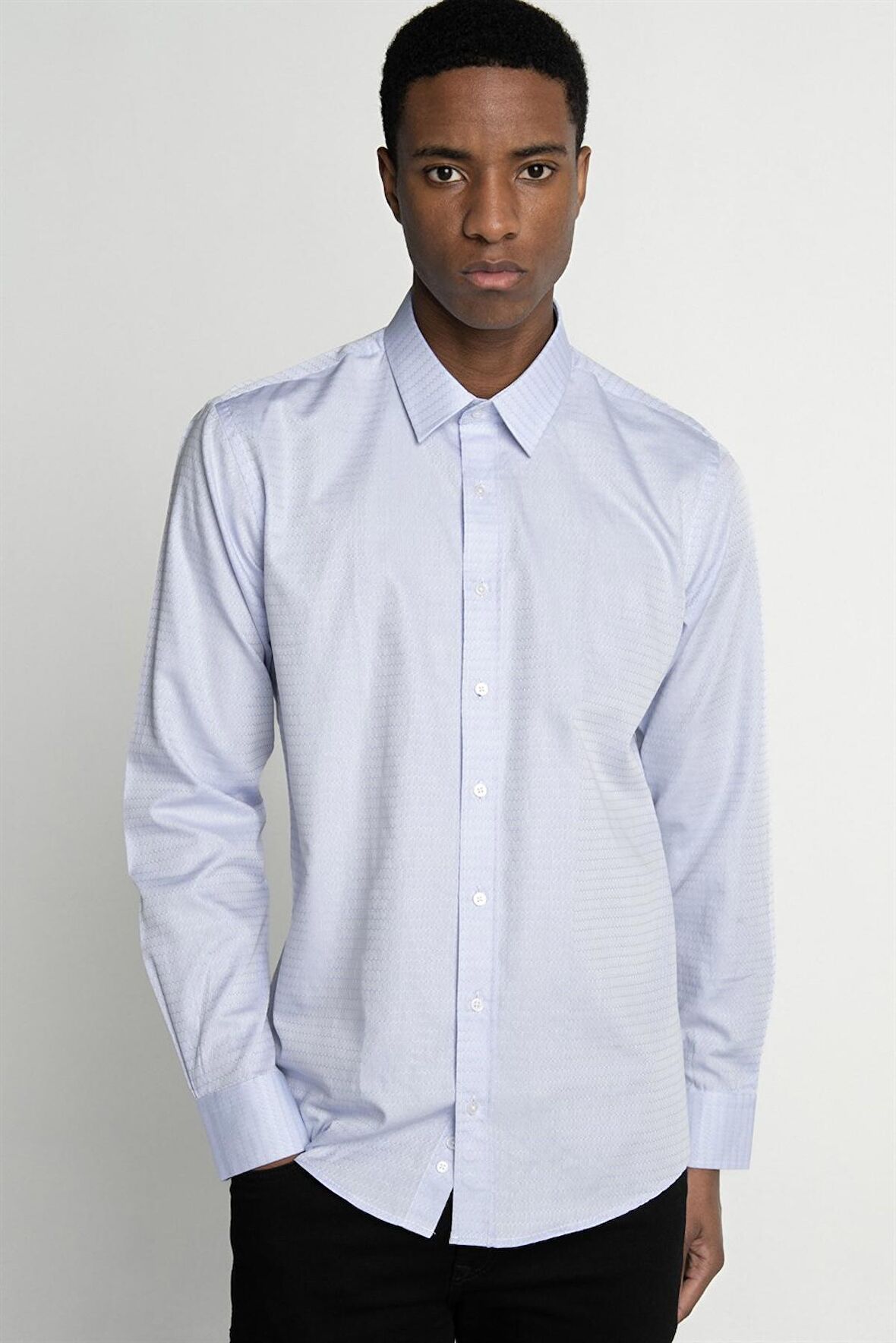 Modern Fit %100 Cotton Armürlü Premium Seri Erkek Gömlek