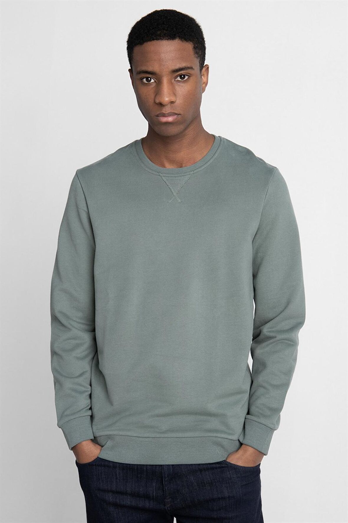 Tudors Pamuk Bisiklet Yaka Basıc Unisex Sweatshirt