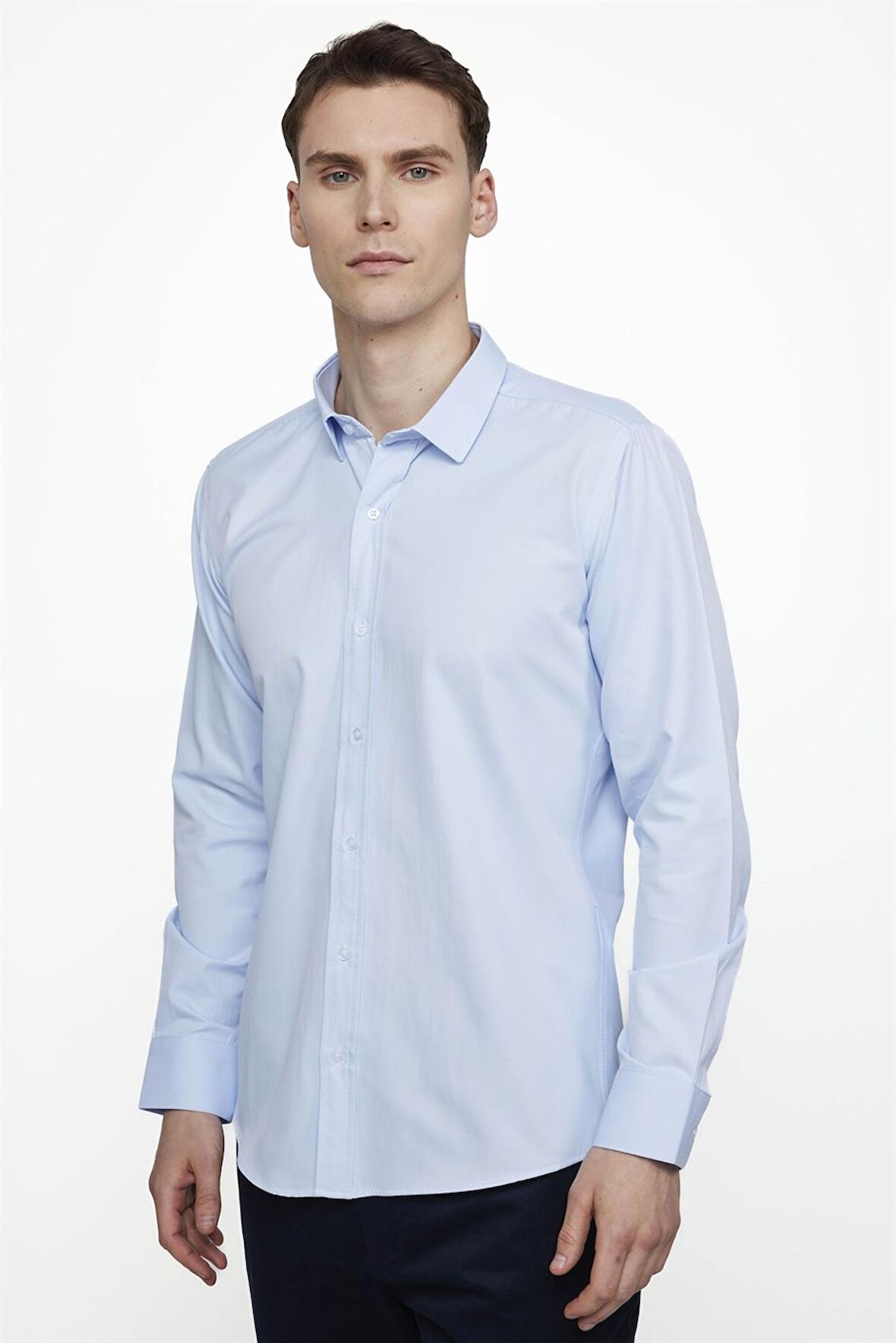 Tudors Modern Slim Fit Düz Erkek Gömlek