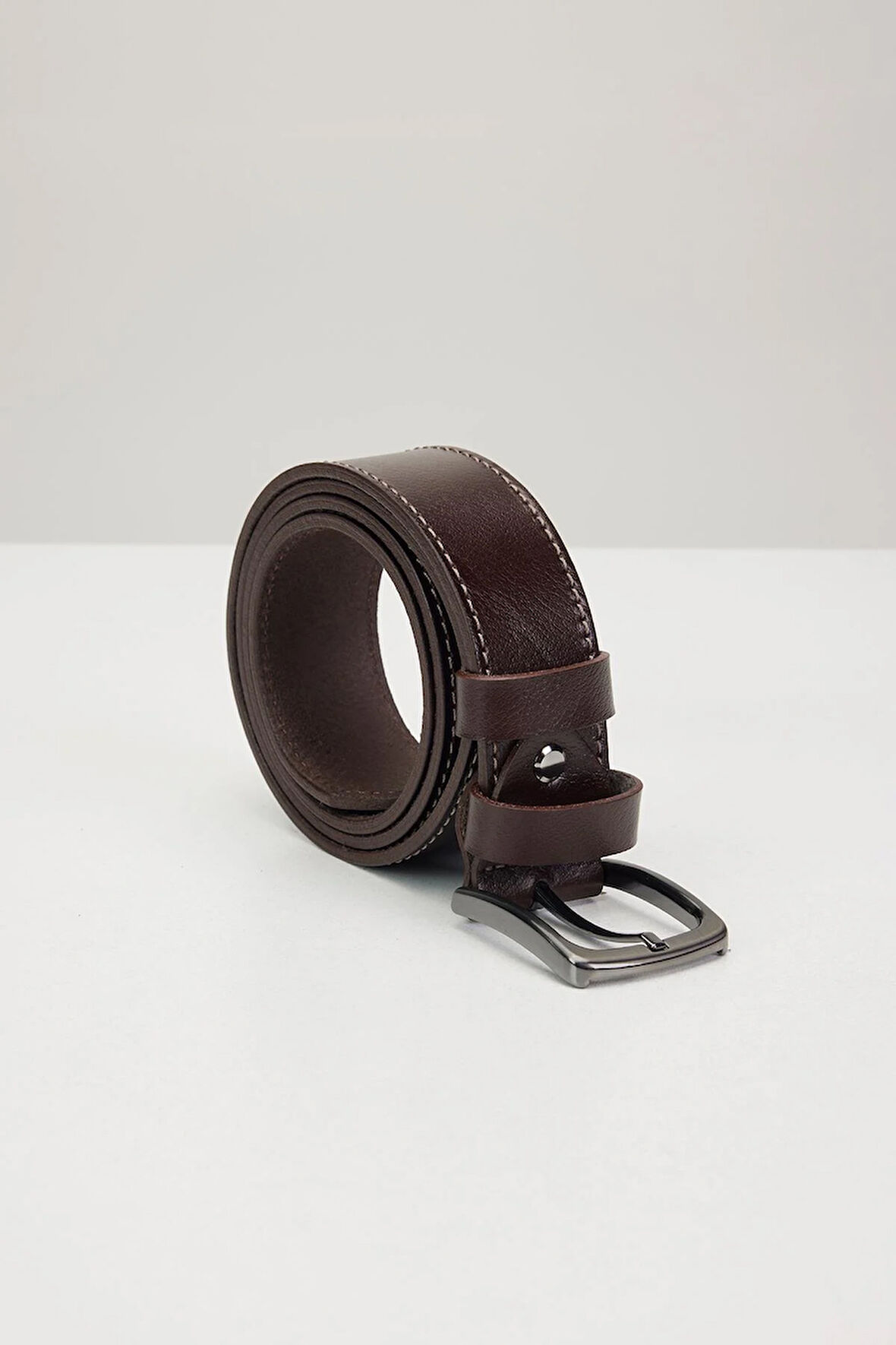 Erkek %100 Hakiki Deri 4 cm Spor Kahverengi Kemer