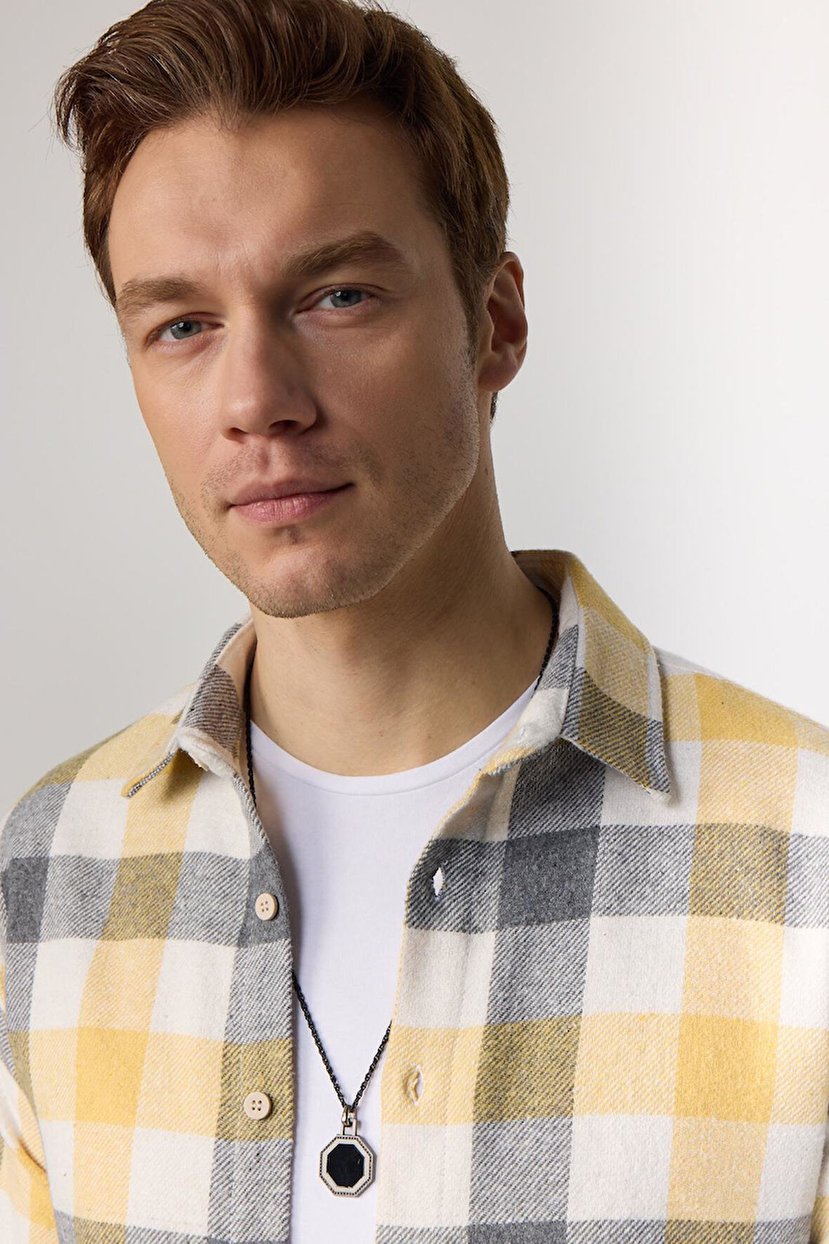 Erkek Slim Fit Dar Kesim Uzun Kollu Kareli Kışlık Oduncu Gömlek