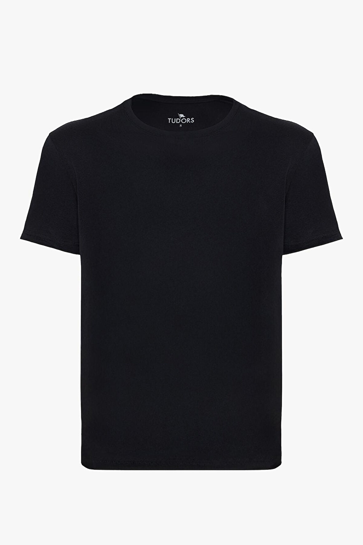 Unisex Slim Fit Dar Kesim %100 Pamuk Yumuşak Dokulu Siyah Bisiklet Yaka Tişört