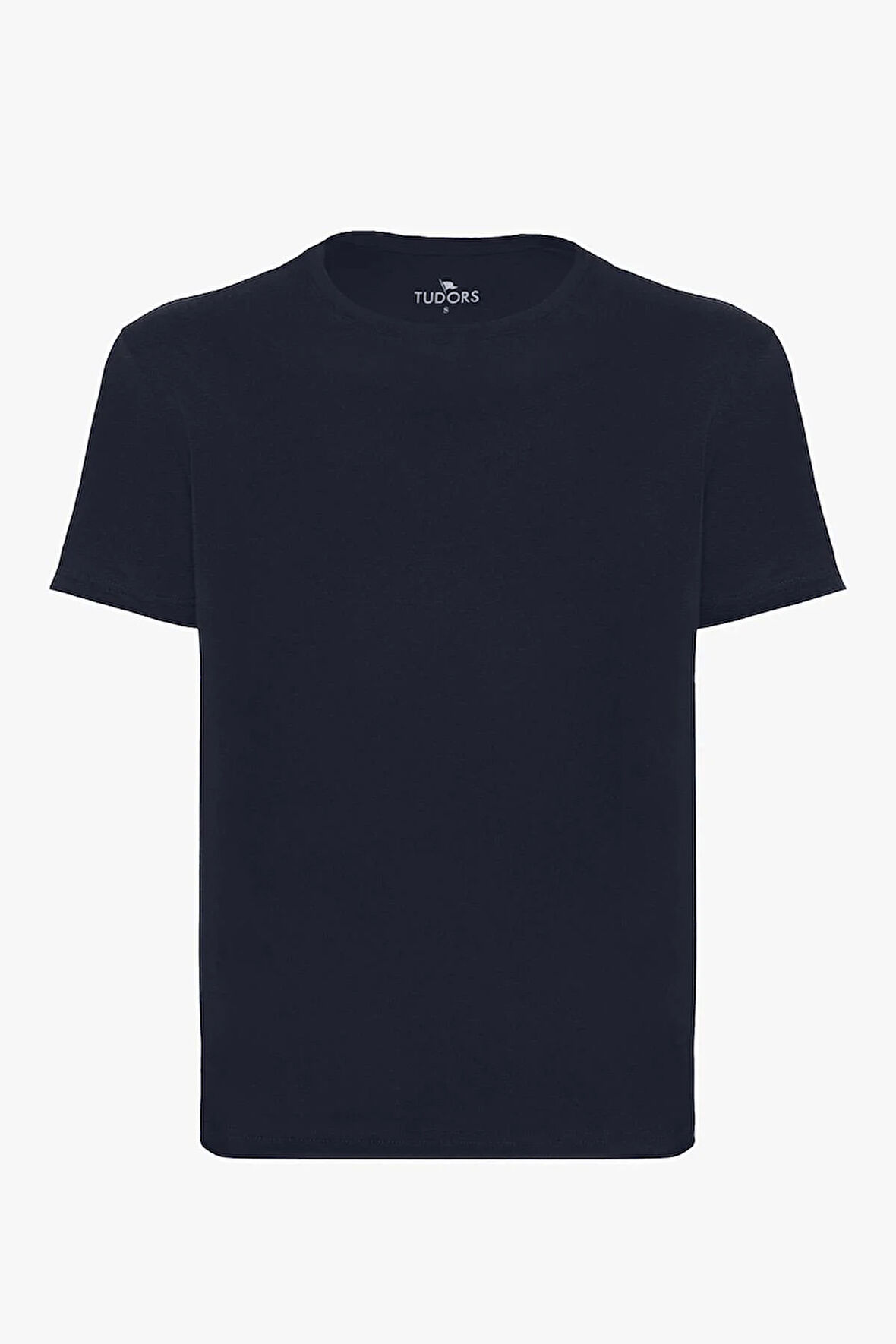 Unisex Slim Fit Dar Kesim %100 Pamuk Yumuşak Dokulu Lacivert Bisiklet Yaka Tişört